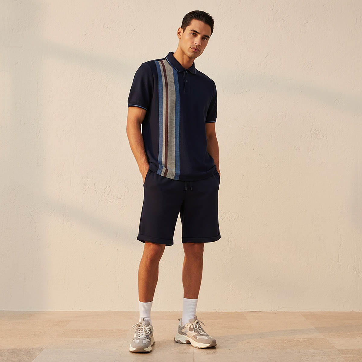 تيشيرت بولو رجالي مقلم بأكمام قصيرة-men-clothing-tshirtsandpolos-polos-image-3