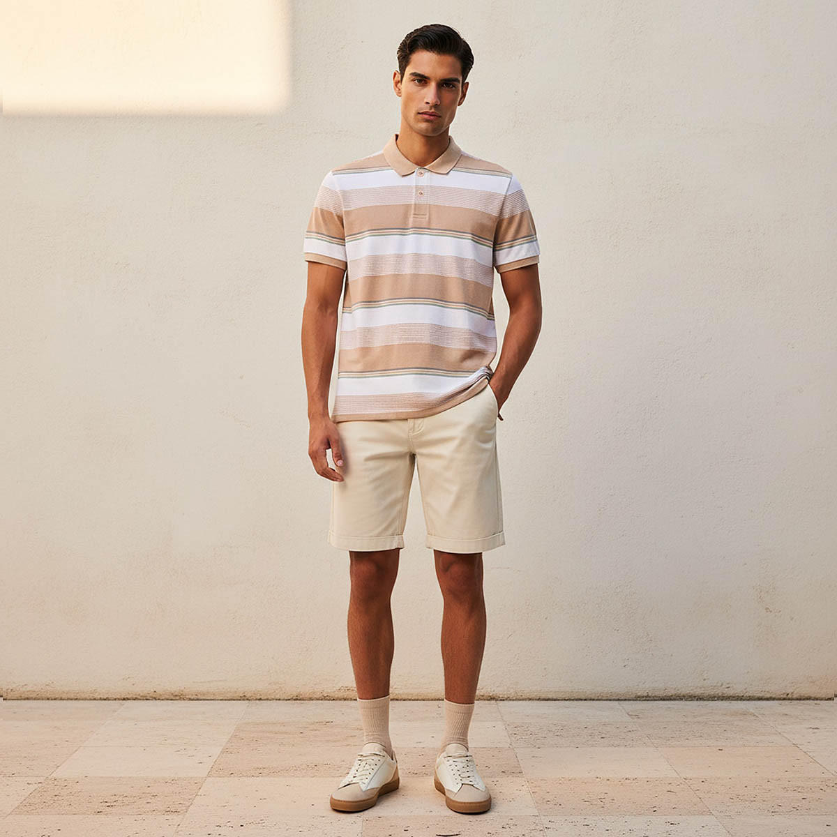 تيشيرت بولو مخطط بأكمام قصيرة للرجال-men-clothing-tshirtsandpolos-polos-image-3