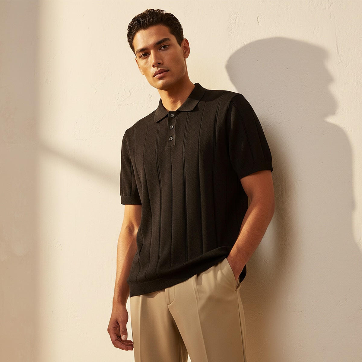 Splash Basic Short Sleeves Textured Polo T-shirt-men-clothing-tshirtsandpolos-polos-image-1