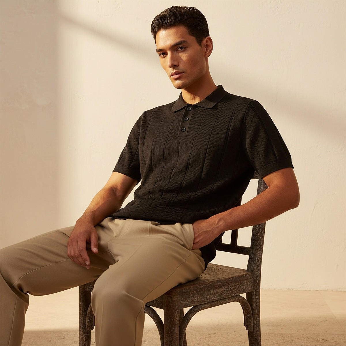 Splash Basic Short Sleeves Textured Polo T-shirt-men-clothing-tshirtsandpolos-polos-image-5