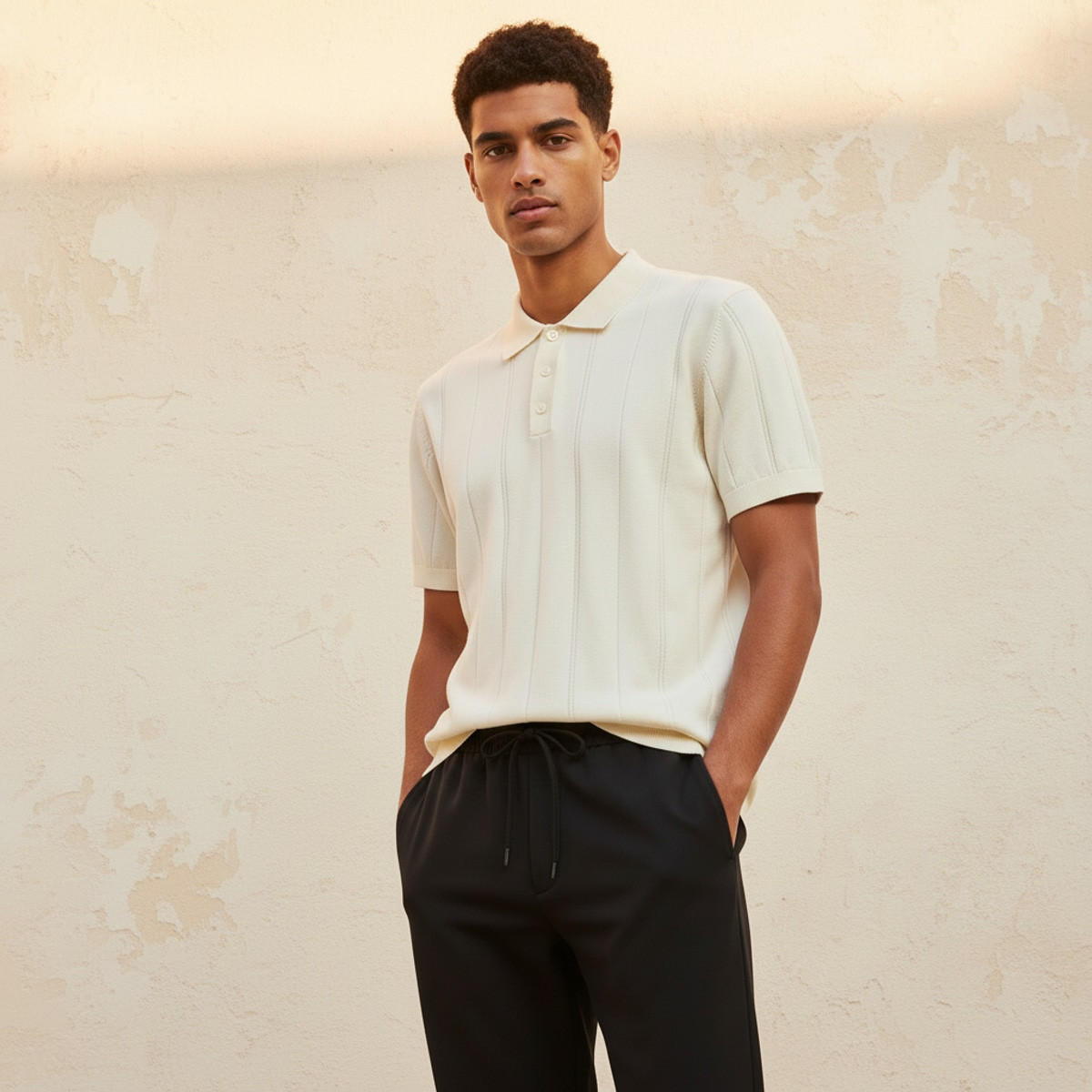 Splash Basic Short Sleeves Textured Polo T-shirt-men-clothing-tshirtsandpolos-polos-image-1