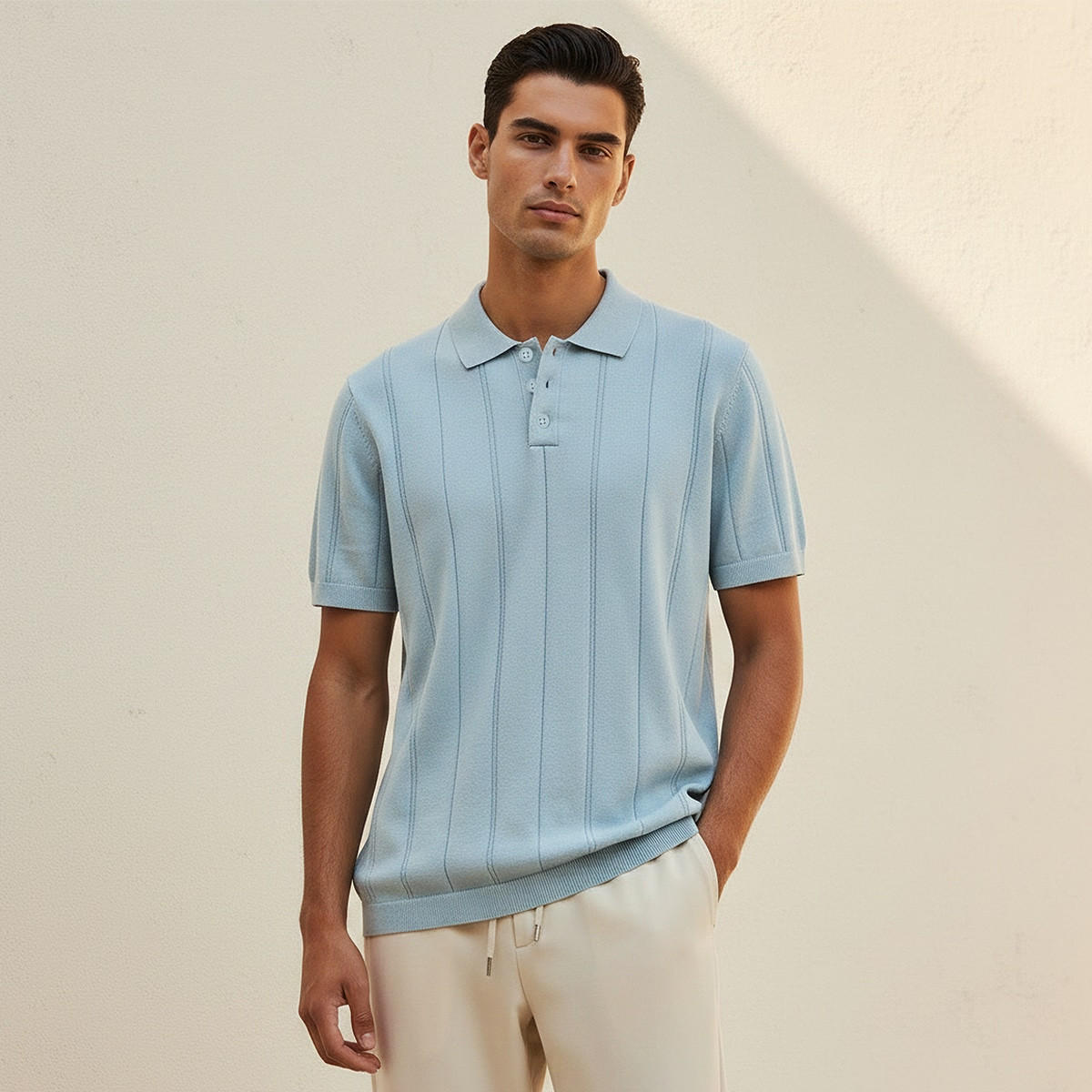 Splash Basic Short Sleeves Textured Polo T-shirt-men-clothing-tshirtsandpolos-polos-image-1
