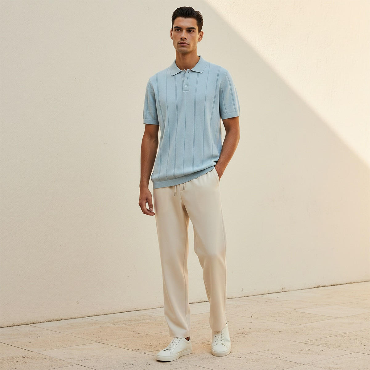 Splash Basic Short Sleeves Textured Polo T-shirt-men-clothing-tshirtsandpolos-polos-image-3