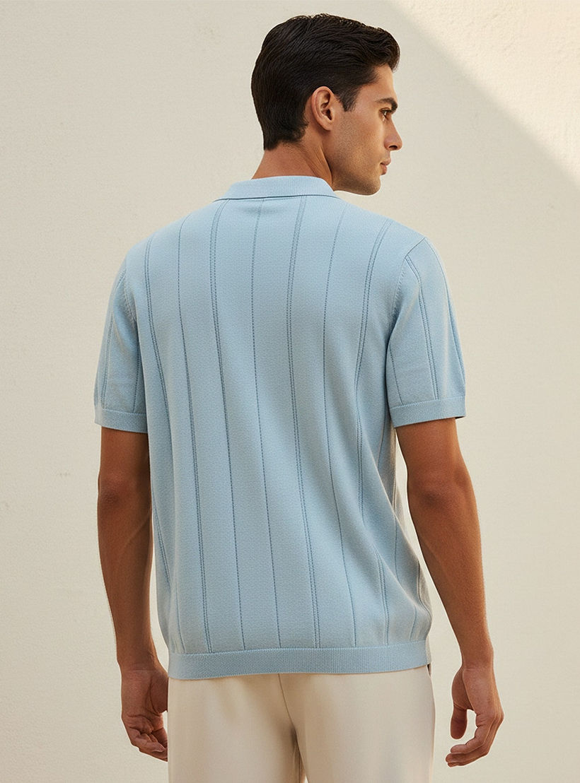Splash Basic Short Sleeves Textured Polo T-shirt-men-clothing-tshirtsandpolos-polos-image-4