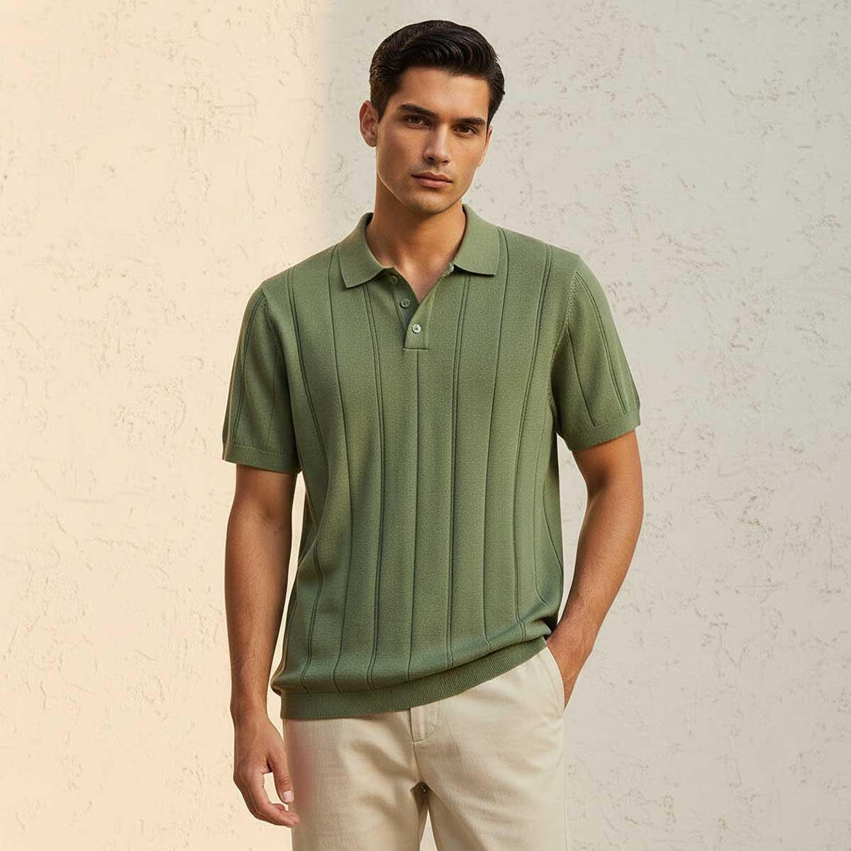 Splash Basic Short Sleeves Textured Polo T-shirt-men-clothing-tshirtsandpolos-polos-image-1