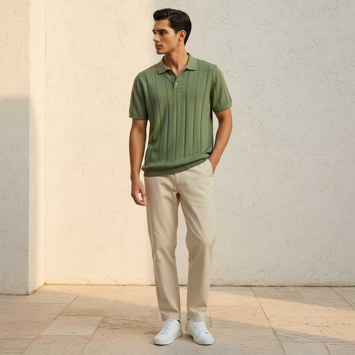 Splash Basic Short Sleeves Textured Polo T-shirt-men-clothing-tshirtsandpolos-polos-image-3