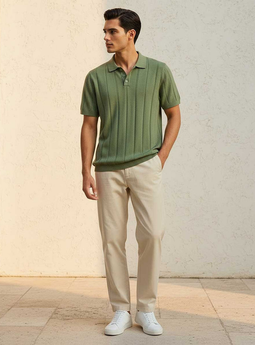Splash Basic Short Sleeves Textured Polo T-shirt-men-clothing-tshirtsandpolos-polos-image-3