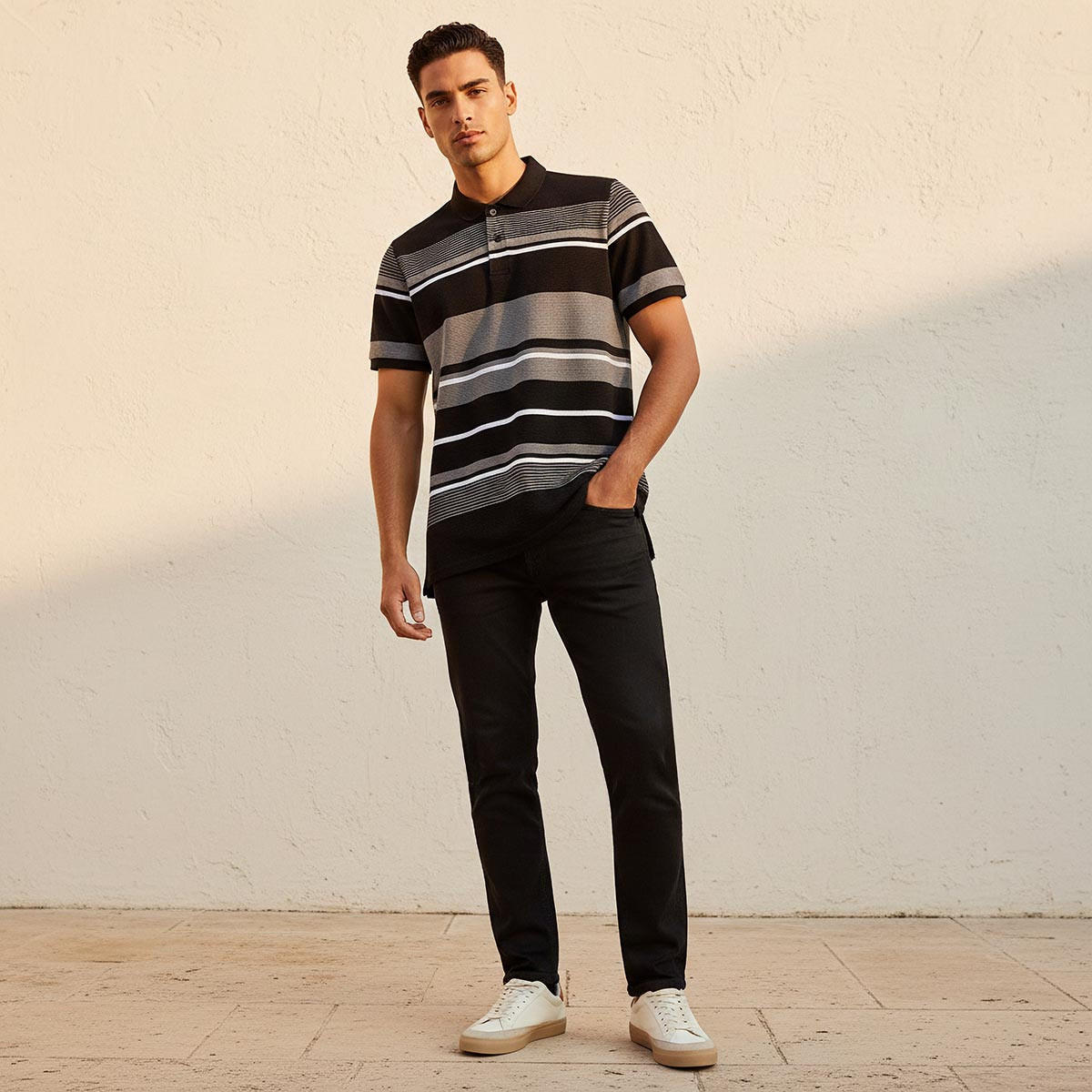 Splash Basic Short Sleeves Striped Polo T-shirt-men-clothing-tshirtsandpolos-polos-image-3