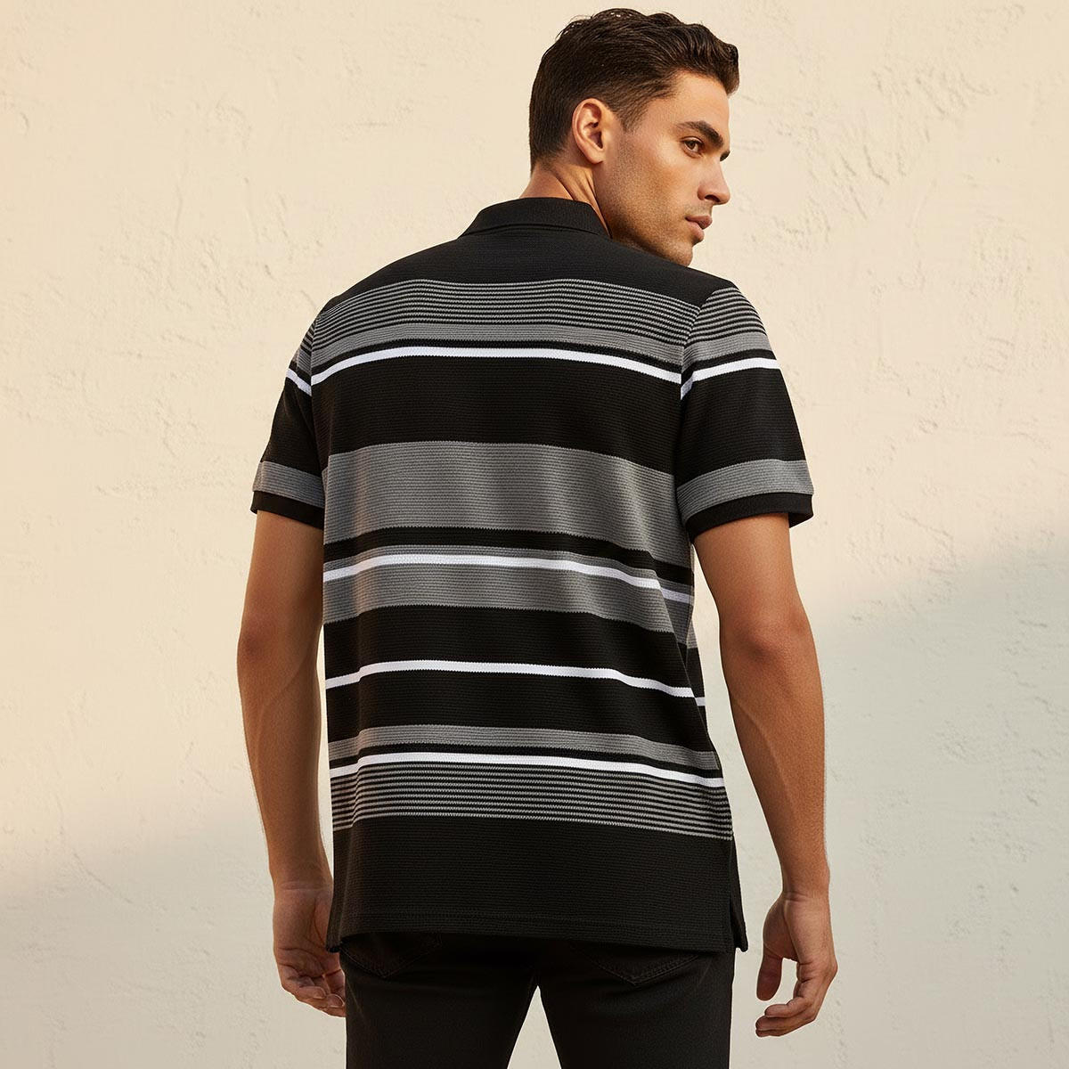 تيشيرت بولو مقلم بأكمام قصيرة من أساسيات سبلاش-men-clothing-tshirtsandpolos-polos-image-2