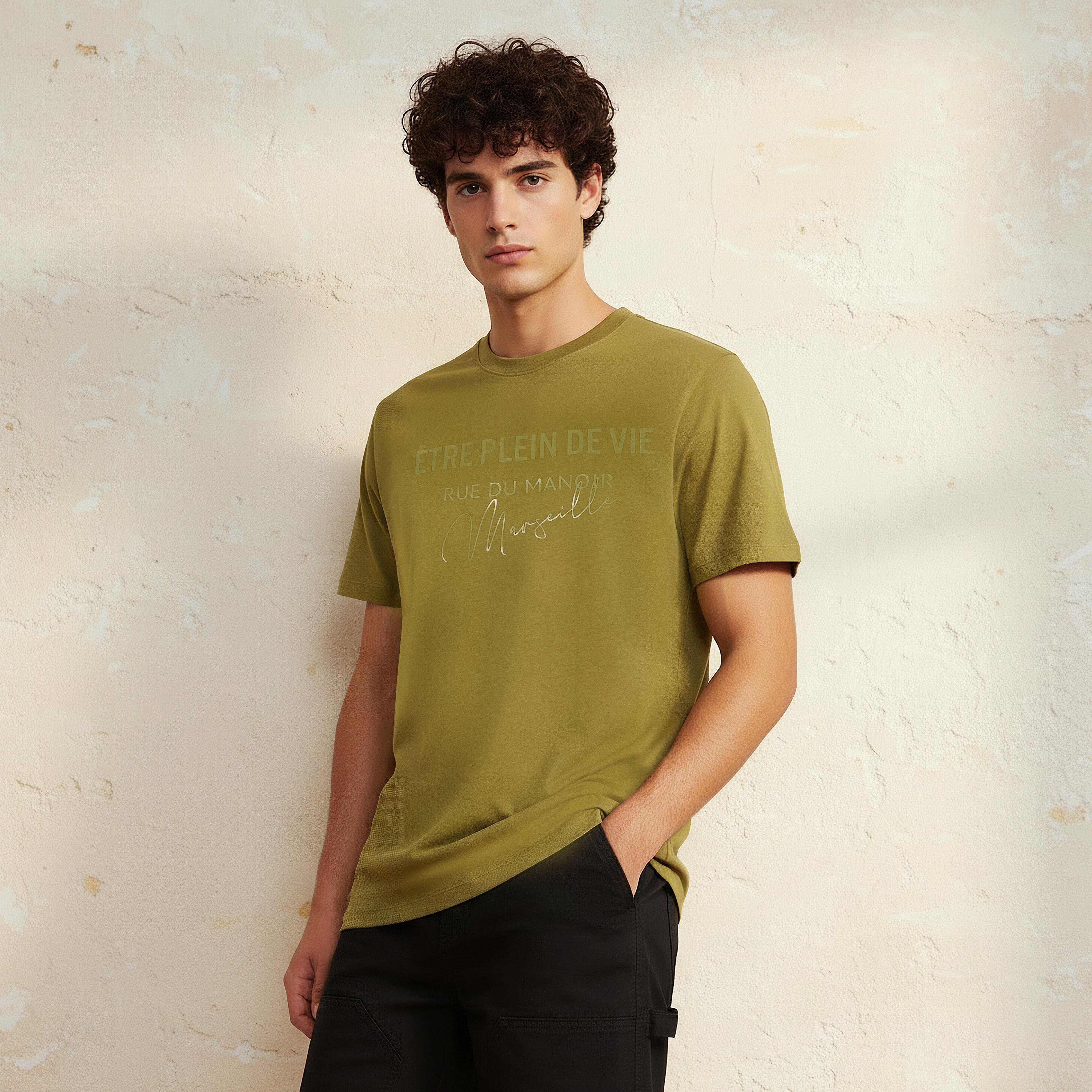 Men Slim Fit Crew Neck Short Sleeves Graphic Print T-shirt-PROMO_SP_KSA_3_BUY2FORSAR49_130625-image-1