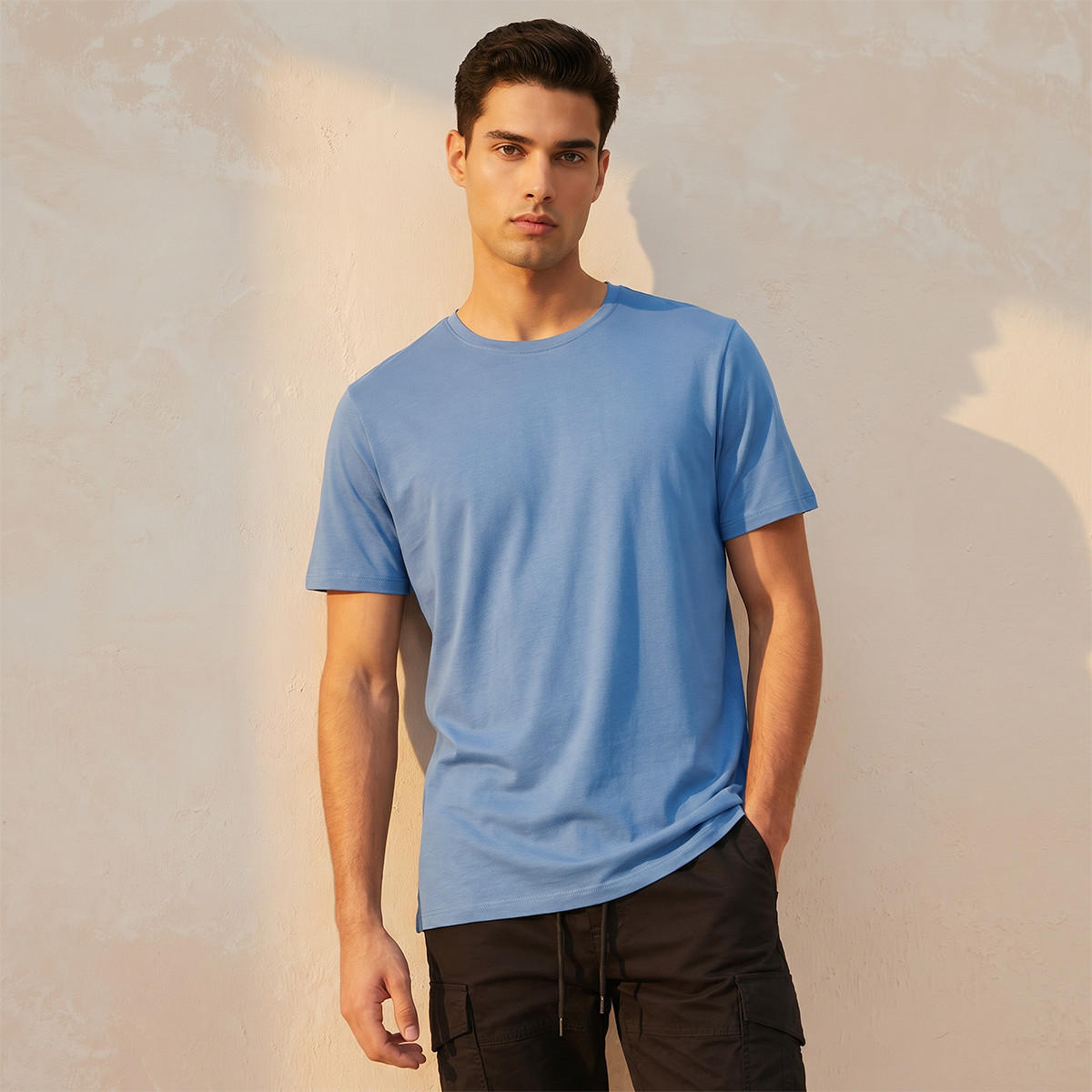 Men Regular Fit Crew Neck Short Sleeves T-shirt-men-clothing-tshirtsandpolos-tshirts-image-1