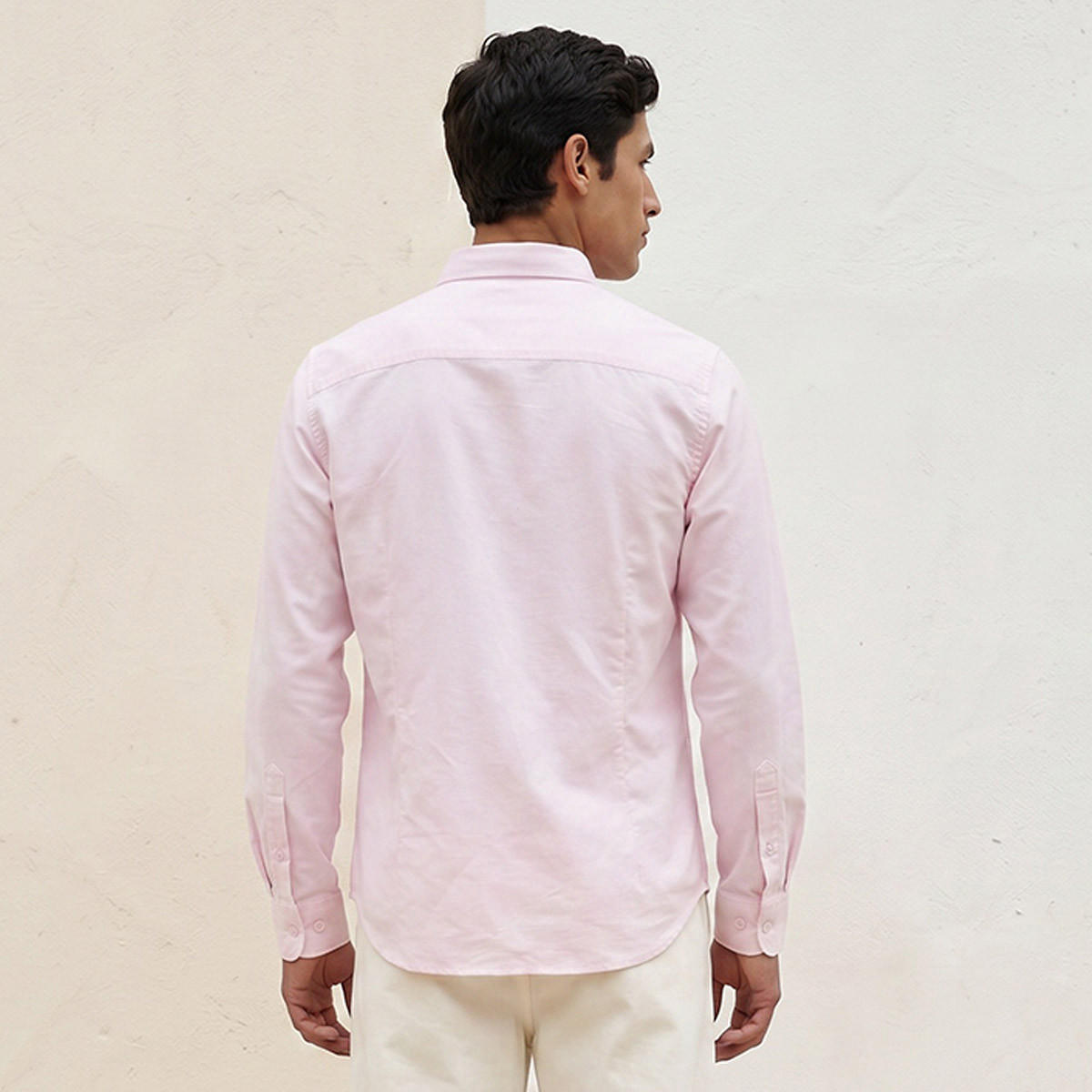 قميص بأكمام طويلة وياقة ووصلة أزرار وقصة عادية من سبلاش بيزك-men-clothing-shirts-image-4