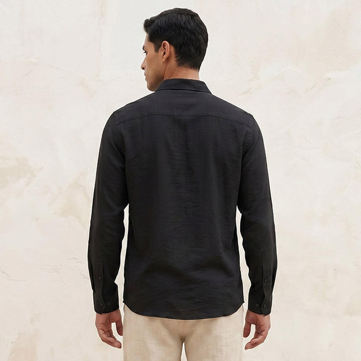 Splash Basic Regular Fit Collared Crinkled Textured Long Sleeves Shirt-men-clothing-shirts-image-4