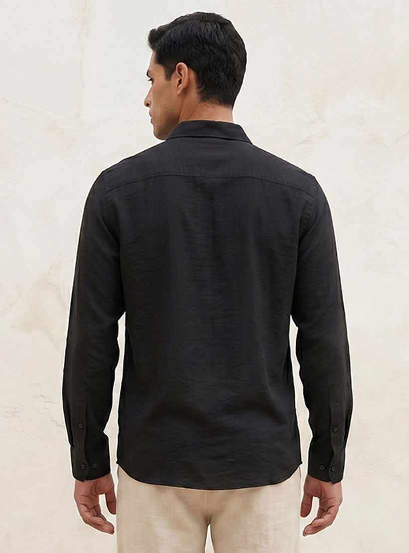 Splash Basic Regular Fit Collared Crinkled Textured Long Sleeves Shirt-men-clothing-shirts-image-4