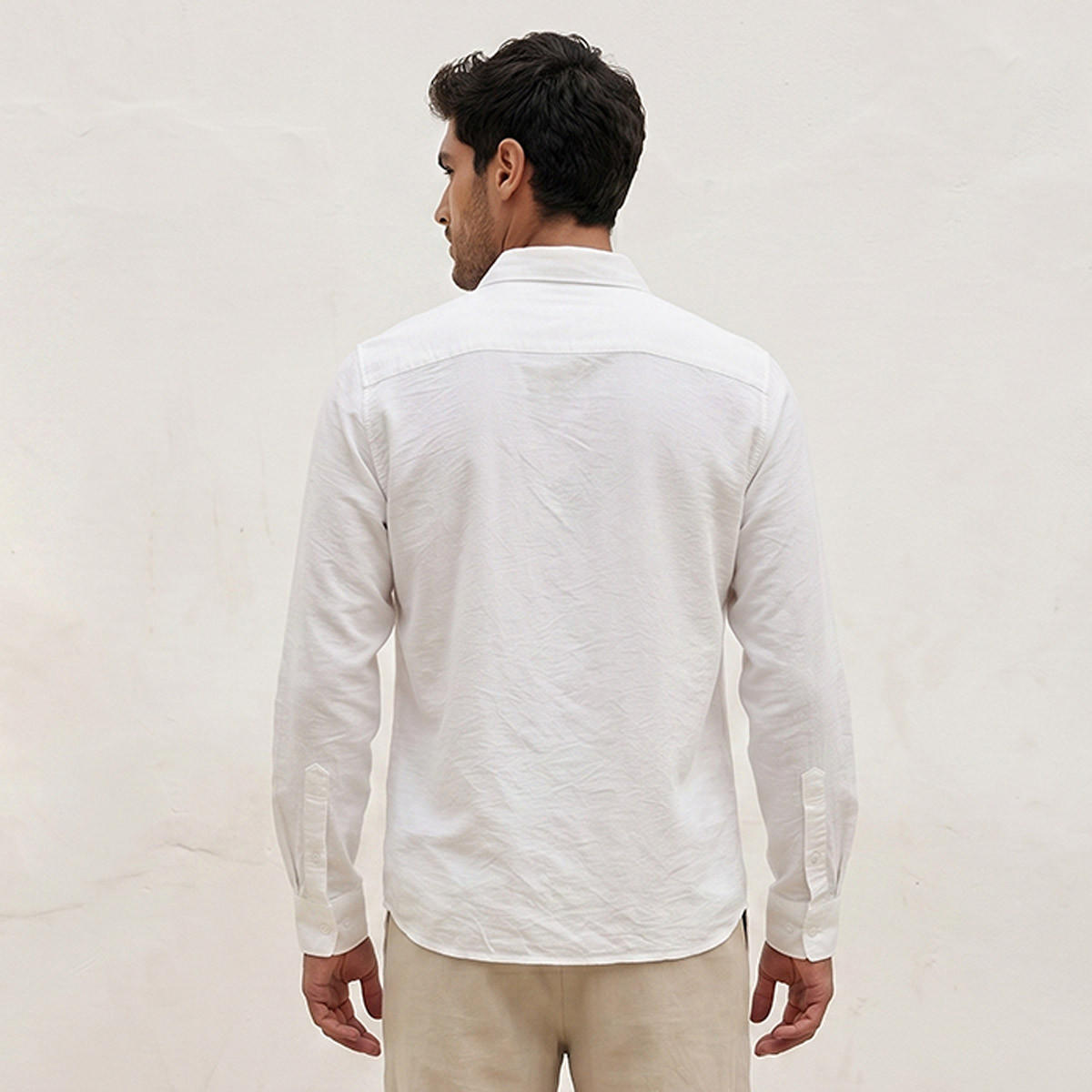 Splash Basic Regular Fit Collared Crinkled Textured Long Sleeves Shirt-men-clothing-shirts-image-4