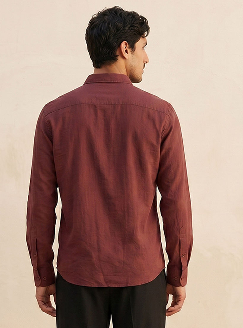 Splash Basic Regular Fit Collared Crinkled Textured Long Sleeves Shirt-men-clothing-shirts-image-4