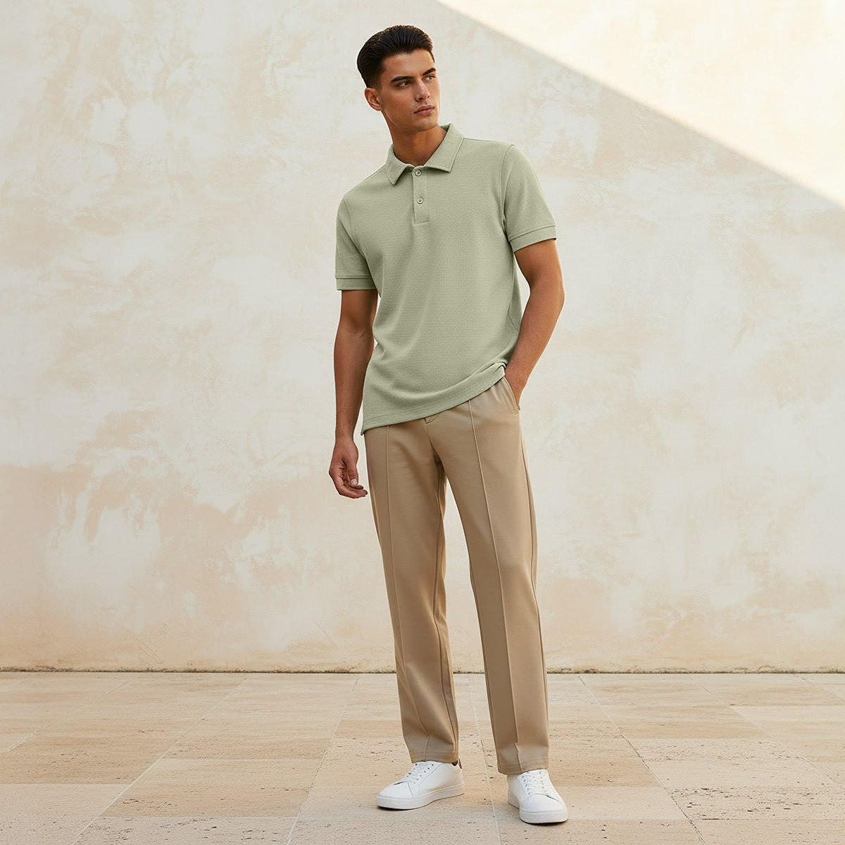 تيشيرت بولو بارز الملمس بأكمام قصيرة من سبلاش بيزك-men-clothing-tshirtsandpolos-polos-image-3