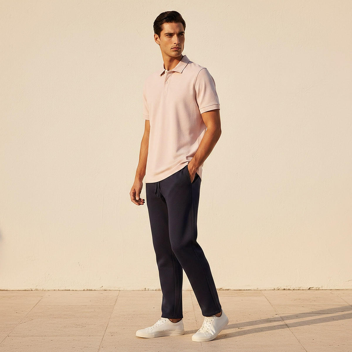 تيشيرت بولو بارز الملمس بأكمام قصيرة من سبلاش بيزك-men-clothing-tshirtsandpolos-polos-image-5
