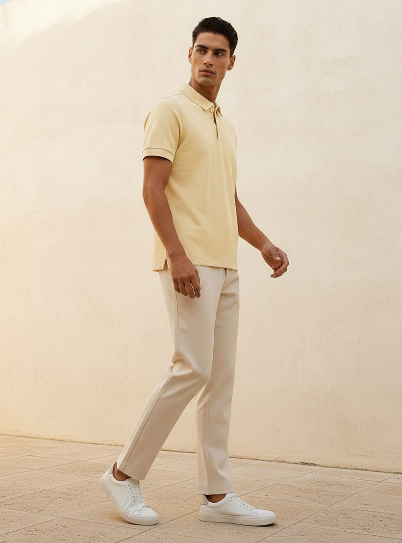 Splash Basic Short Sleeves Textured Polo T-shirt-men-clothing-tshirtsandpolos-polos-image-3