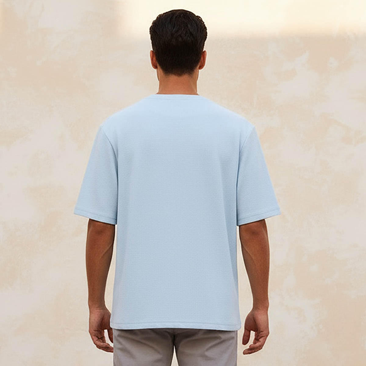 Men Slim Fit Crew Neck Short Sleeves Textured T-shirt-men-clothing-tshirtsandpolos-tshirts-image-4