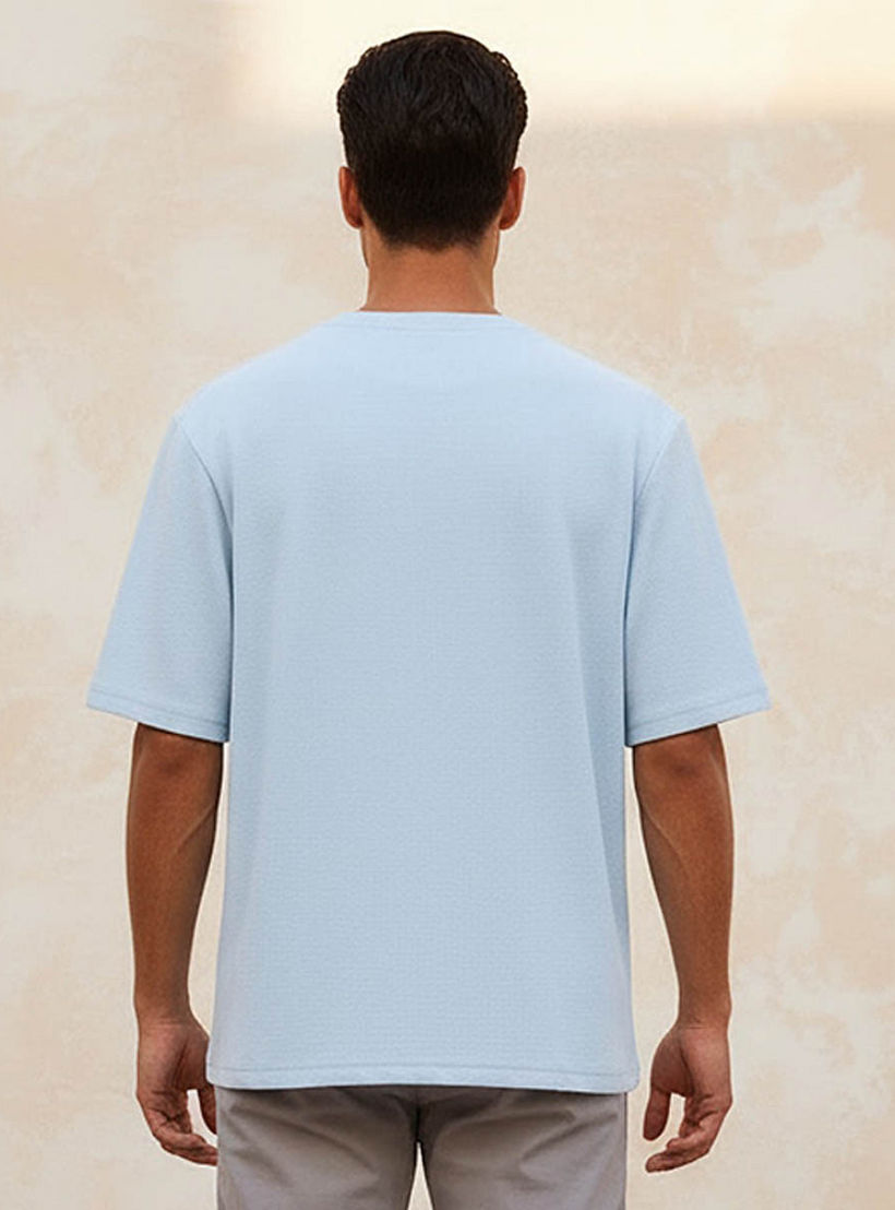 Men Slim Fit Crew Neck Short Sleeves Textured T-shirt-men-clothing-tshirtsandpolos-tshirts-image-4