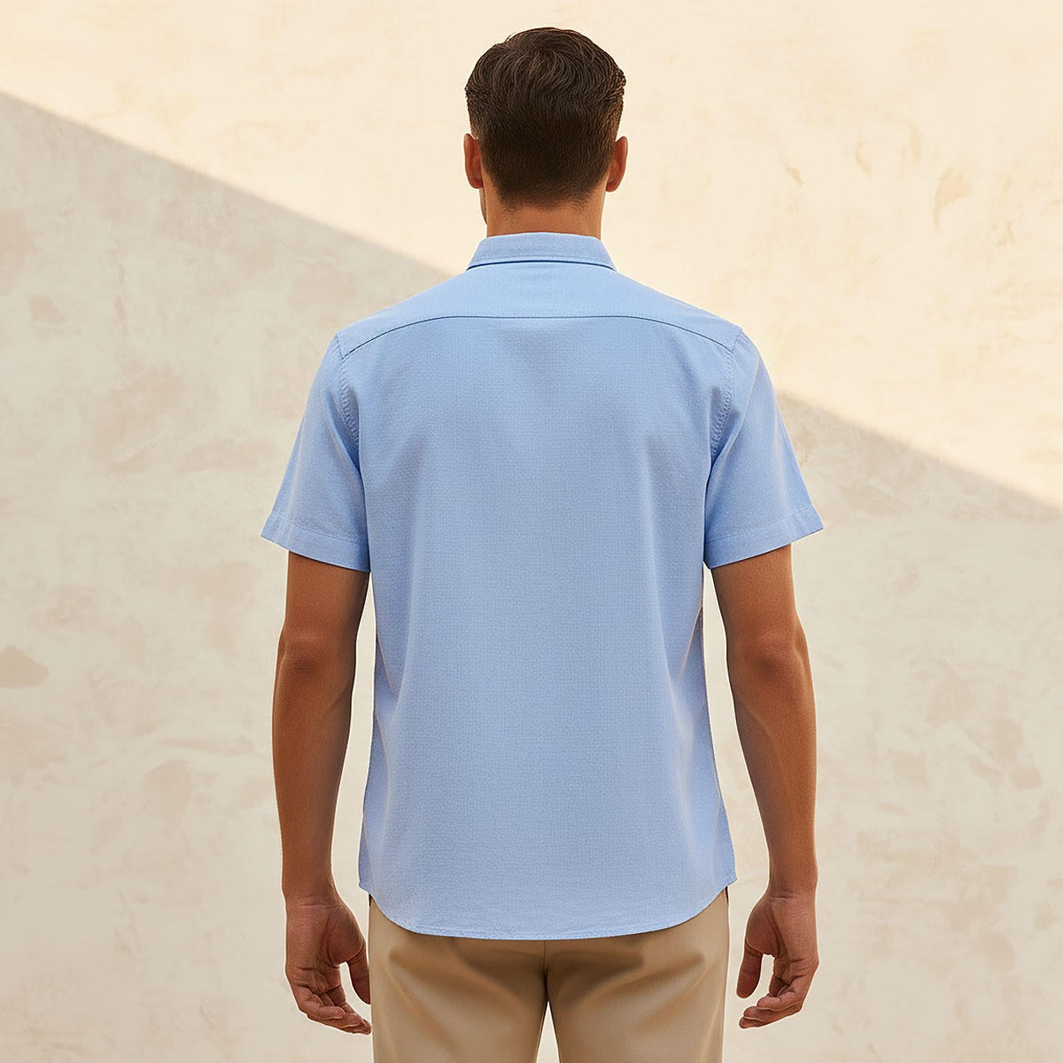 Splash Basic Regular Fit Collared Short Sleeves Shirt-men-clothing-shirts-image-4