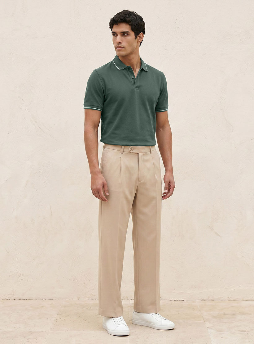 تيشيرت بولو بارز الملمس بأكمام قصيرة من سبلاش بيزك-men-clothing-tshirtsandpolos-polos-image-3