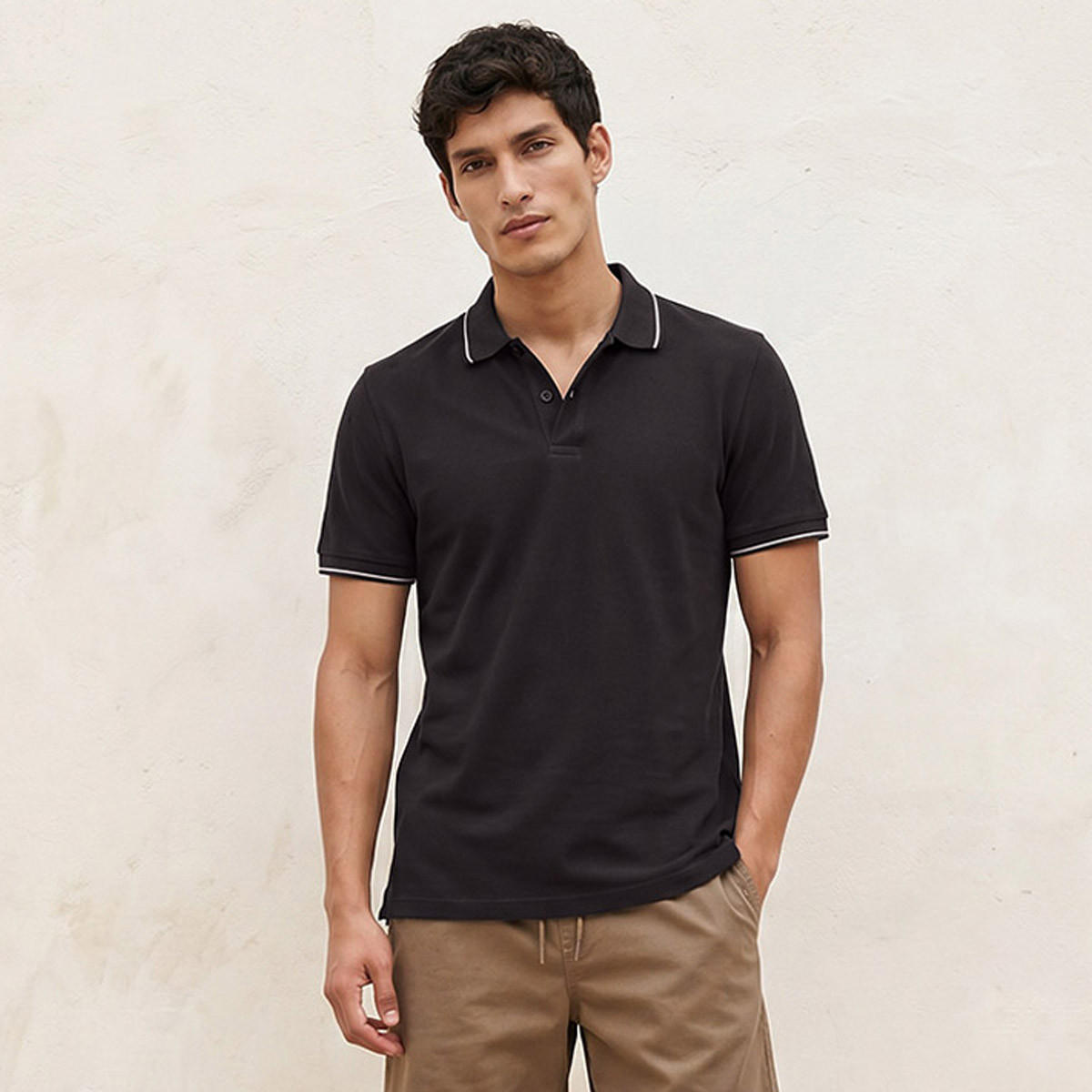 تيشيرت بولو بارز الملمس بأكمام قصيرة من سبلاش بيزك-men-clothing-tshirtsandpolos-polos-image-1