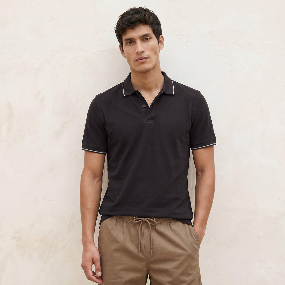 تيشيرت بولو بارز الملمس بأكمام قصيرة من سبلاش بيزك-men-clothing-tshirtsandpolos-polos-image-5