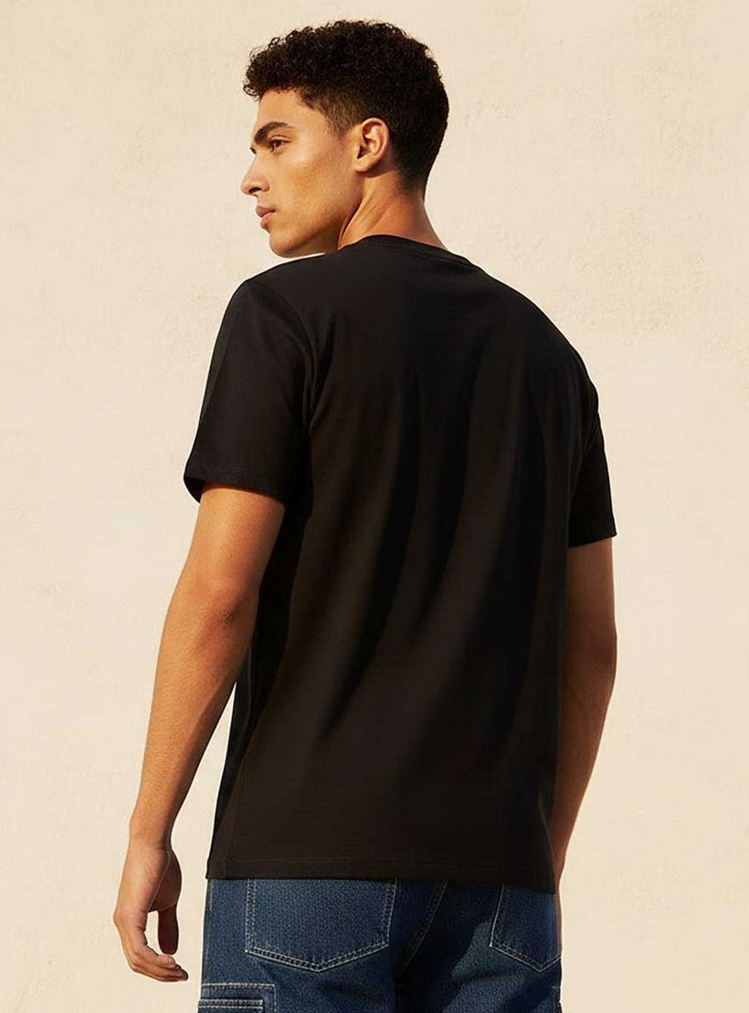 Splash Basic Slim Fit Crew Neck Short Sleeves Lunar Print T-shirt-PROMO_SP_KSA_3_BUY2FORSAR49_130625-image-4