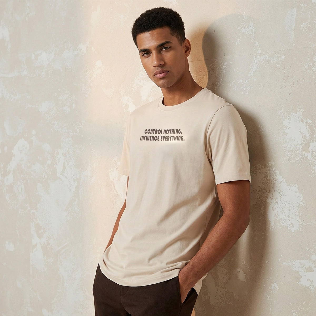 Splash Basic Slim Fit Crew Neck Short Sleeves Slogan Print T-shirt-men-clothing-tshirtsandpolos-tshirts-image-1