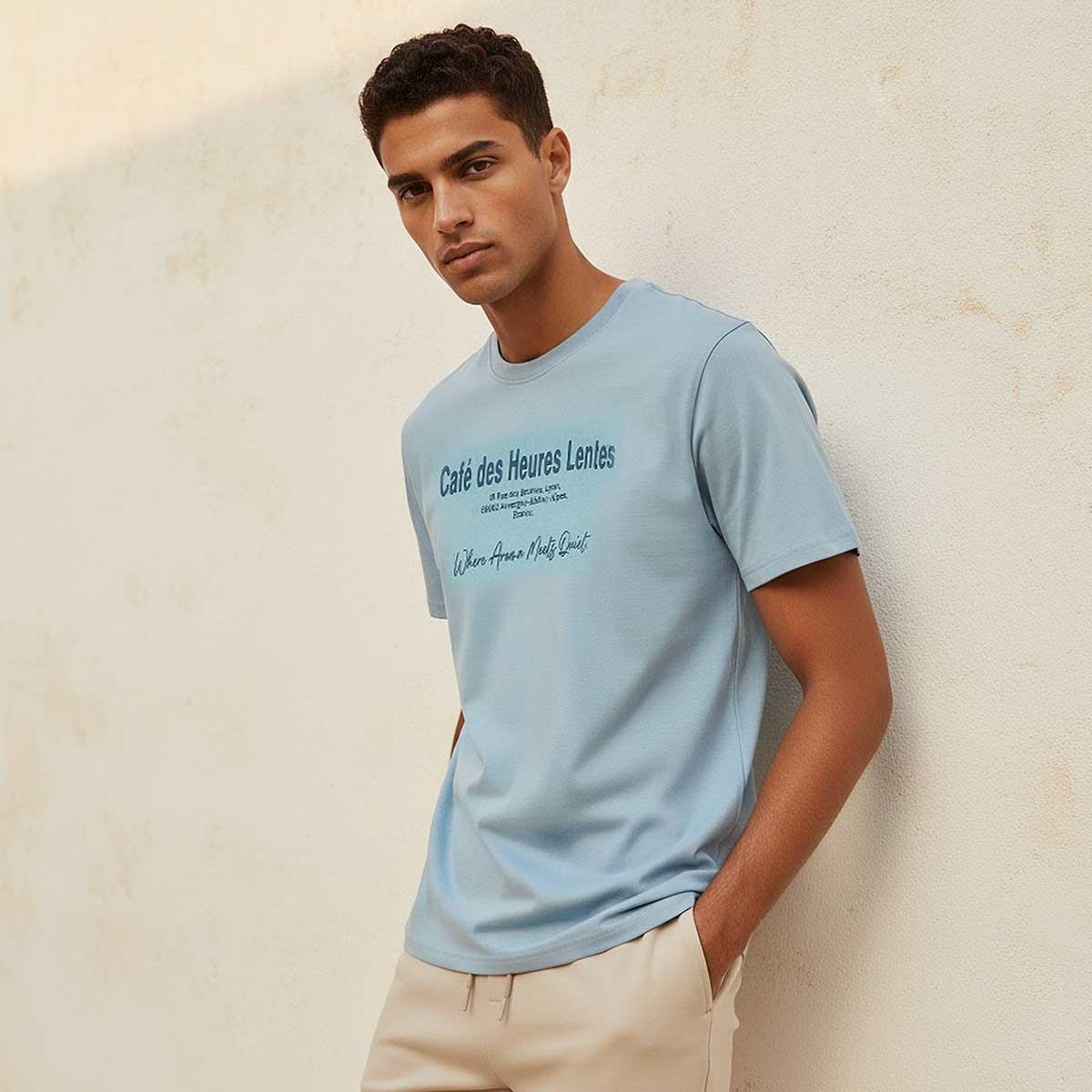 Splash Basic Slim Fit Crew Neck Short Sleeves Slogan Print T-shirt-men-clothing-tshirtsandpolos-tshirts-image-1