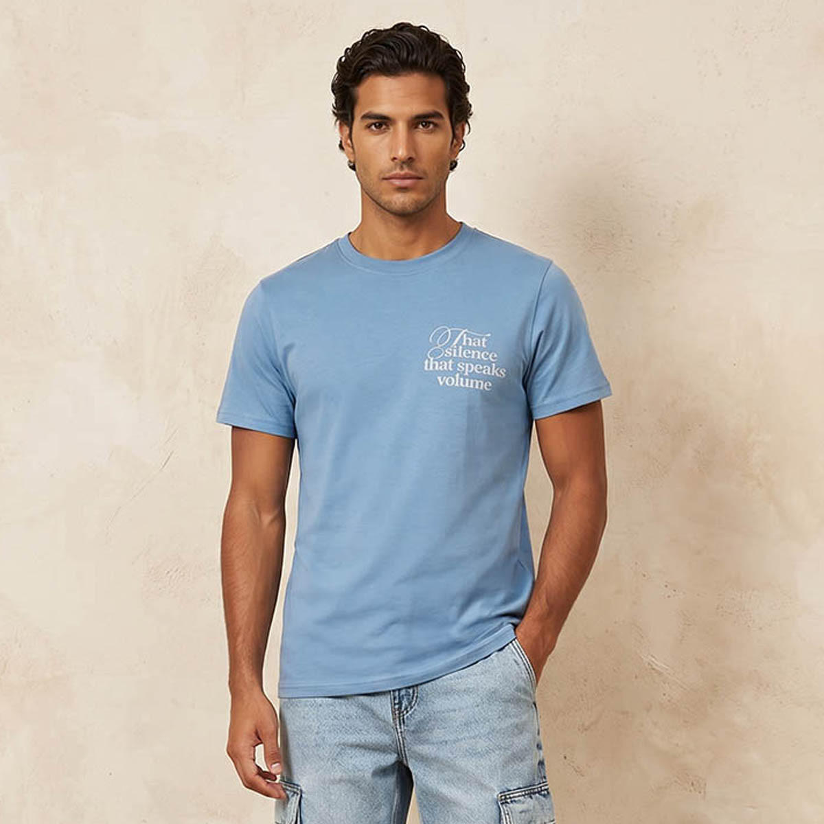 Splash Basic Slim Fit Crew Neck Slogan Print T-shirt-men-clothing-tshirtsandpolos-tshirts-image-1