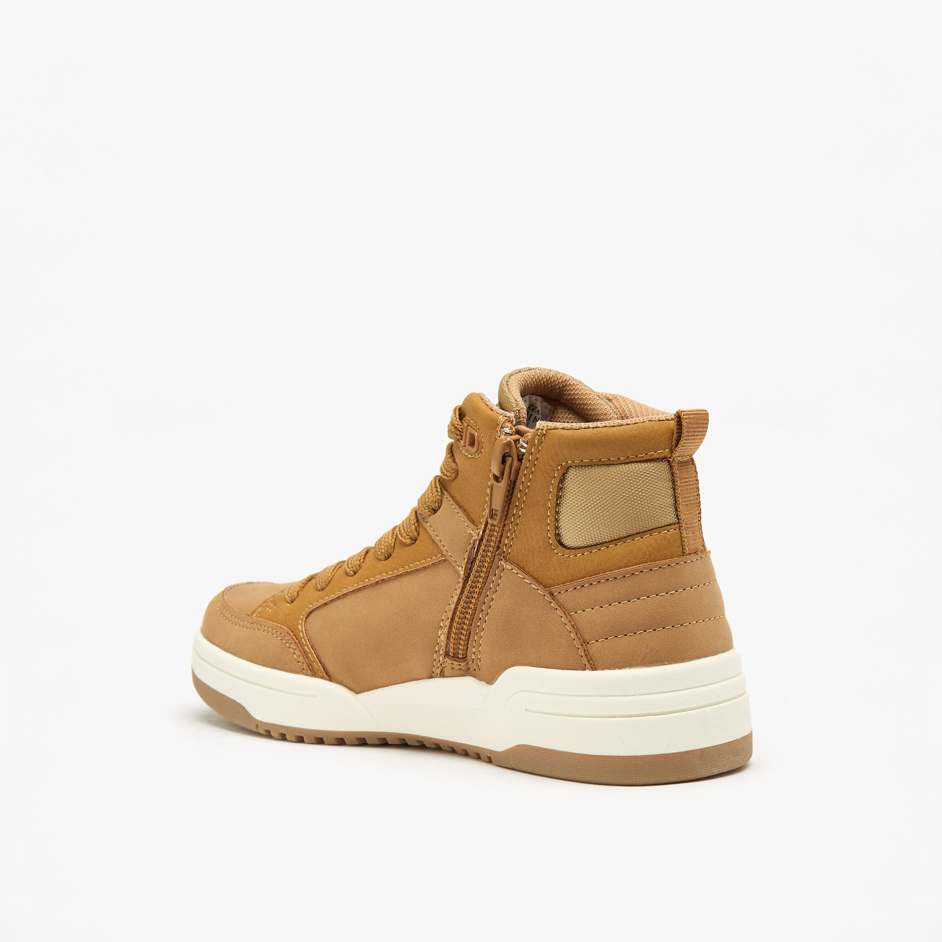 Mister Duchini Panelled High Top Sneakers with Zip Closure-boys-shoes-sneakers-image-2