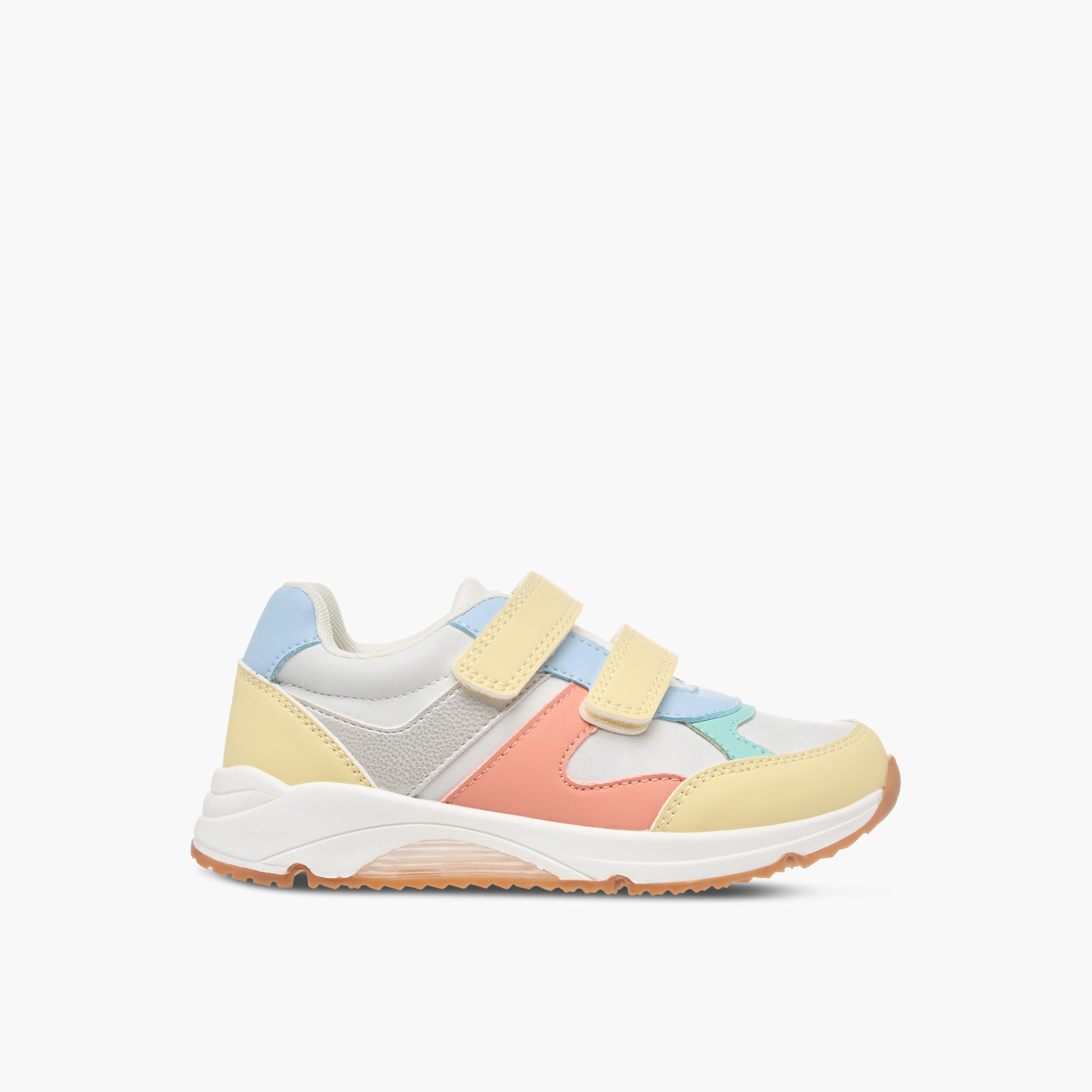 Juniors Colourblock Sneakers with Hook and Loop Closure-girls-shoes-sneakers-image-3