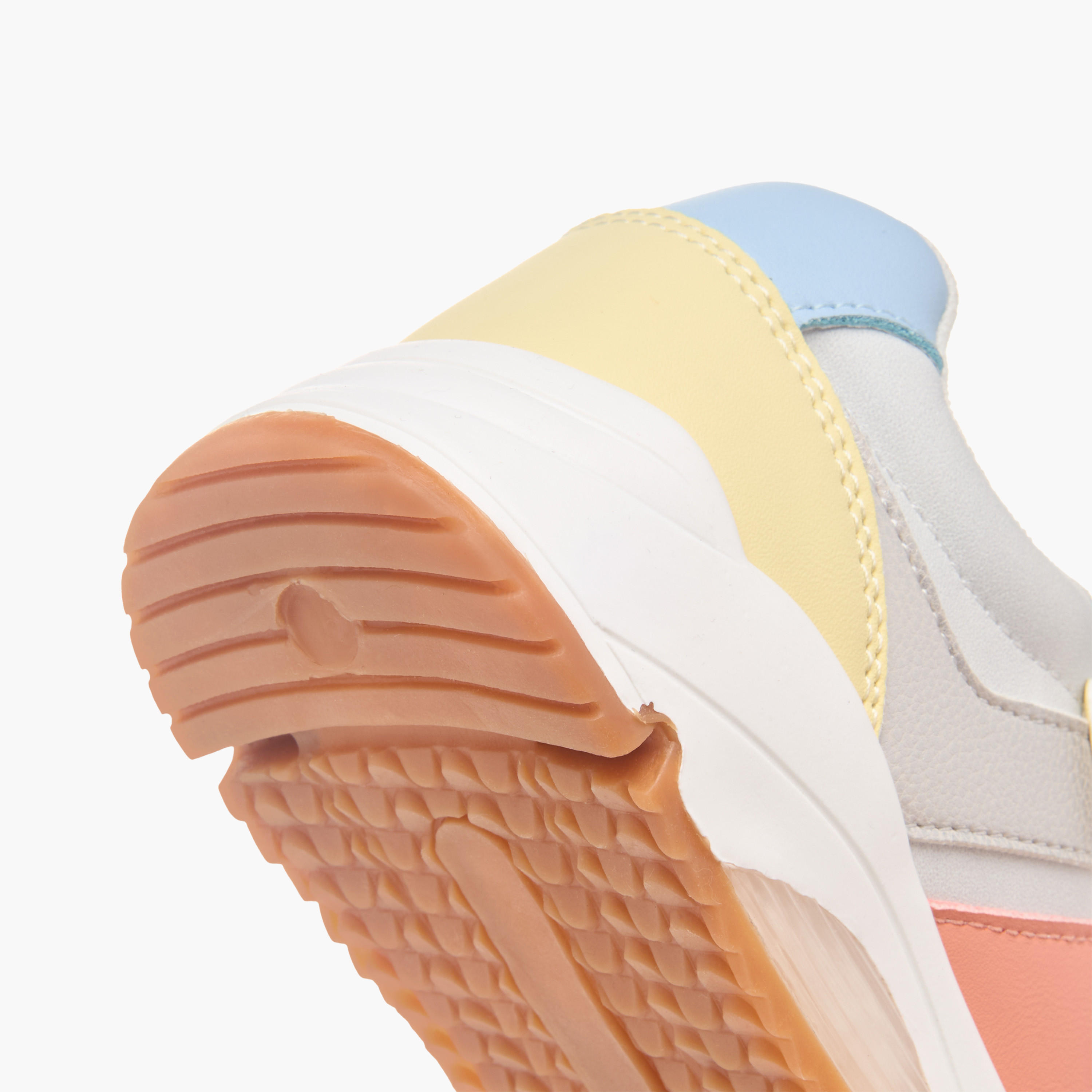 Juniors Colourblock Sneakers with Hook and Loop Closure-girls-shoes-sneakers-image-5
