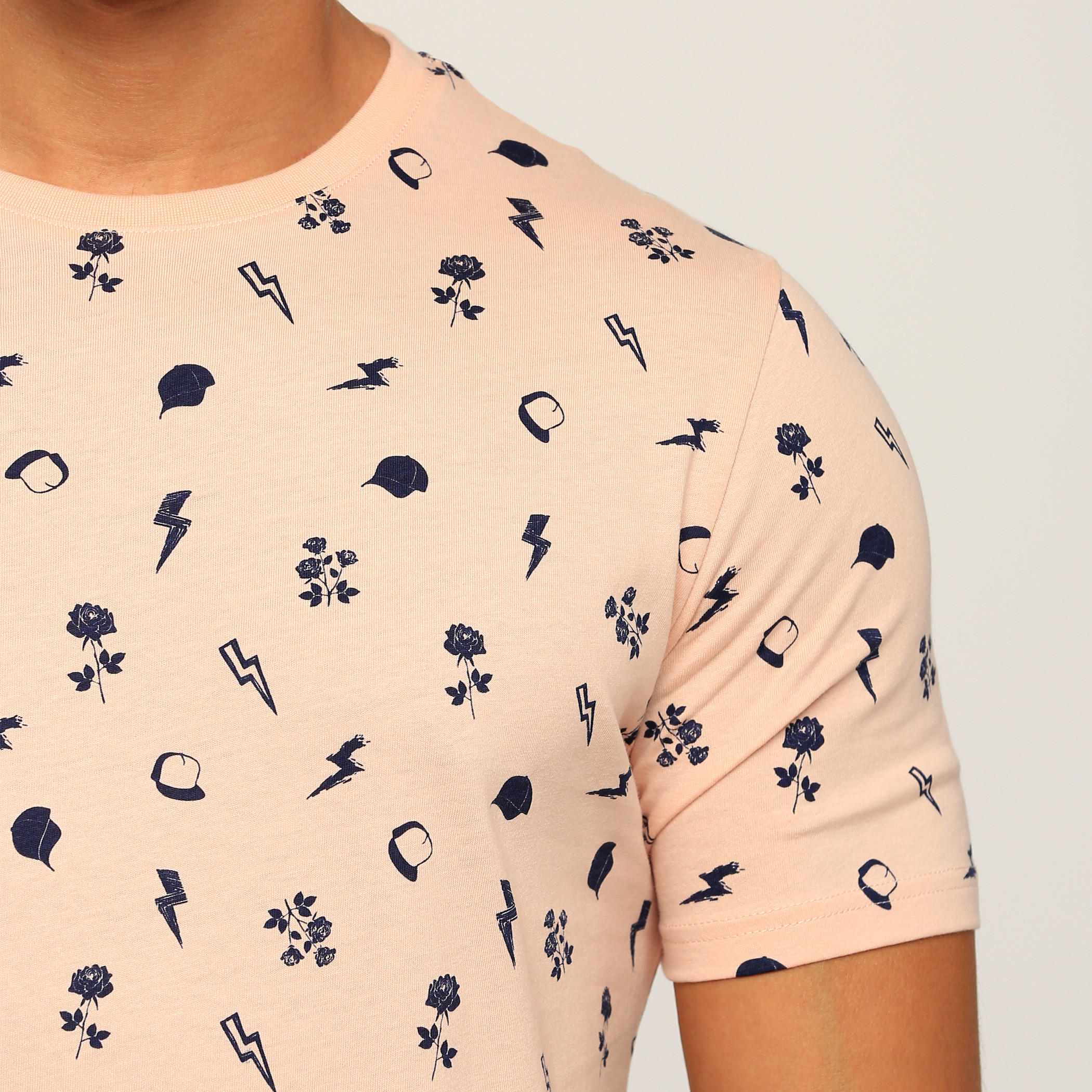 Printed T-Shirt with Round Neck and Short Sleeves-men-clothing-tshirtsandpolos-tshirts-image-4