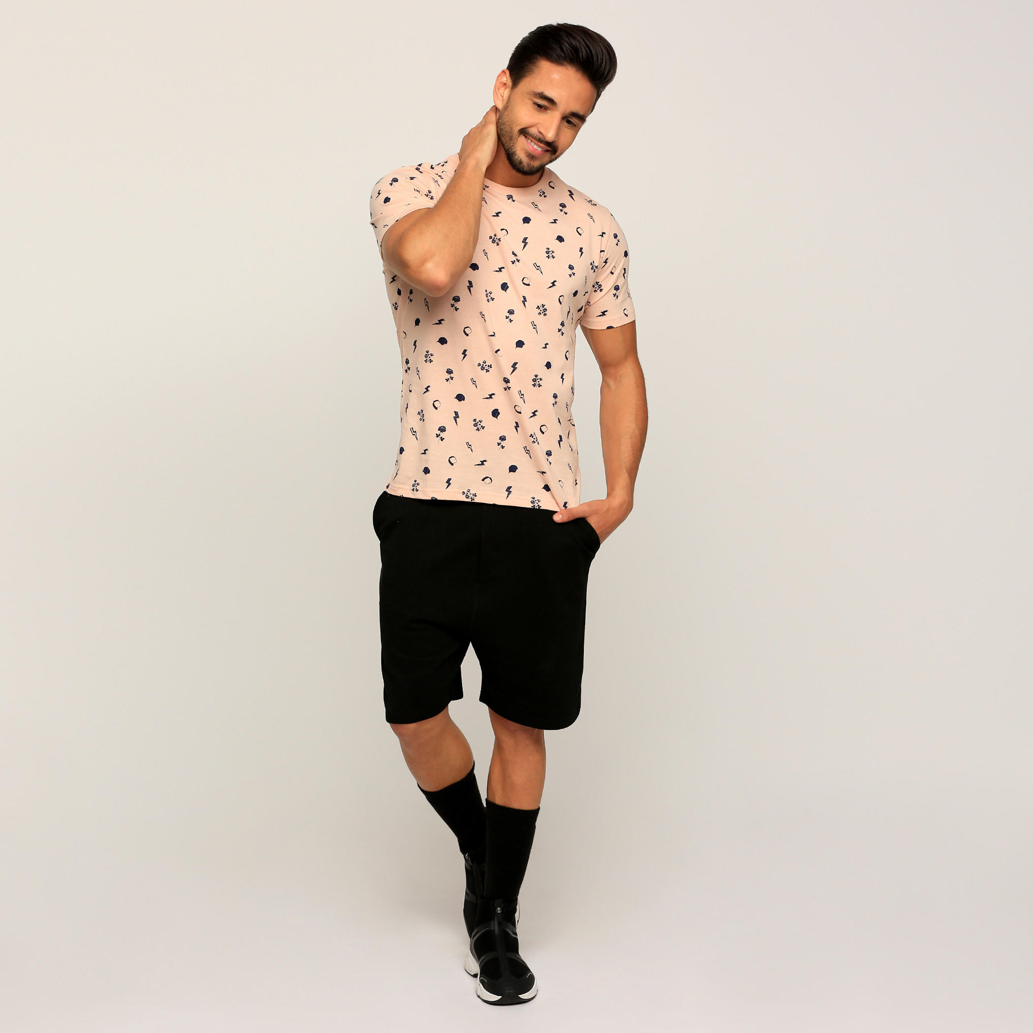 Printed T-Shirt with Round Neck and Short Sleeves-men-clothing-tshirtsandpolos-tshirts-image-5