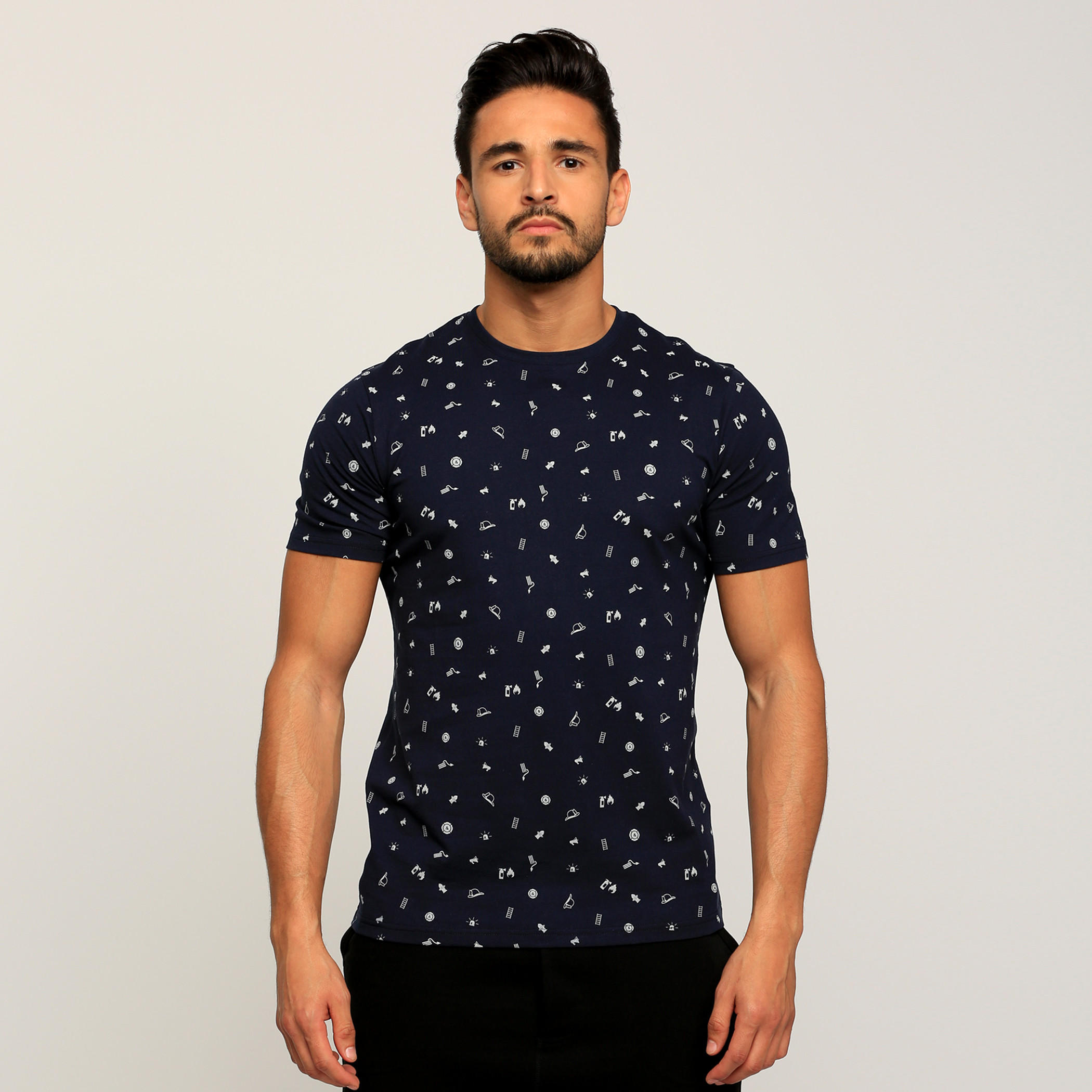 Printed T-Shirt with Round Neck and Short Sleeves-men-clothing-tshirtsandpolos-tshirts-image-1