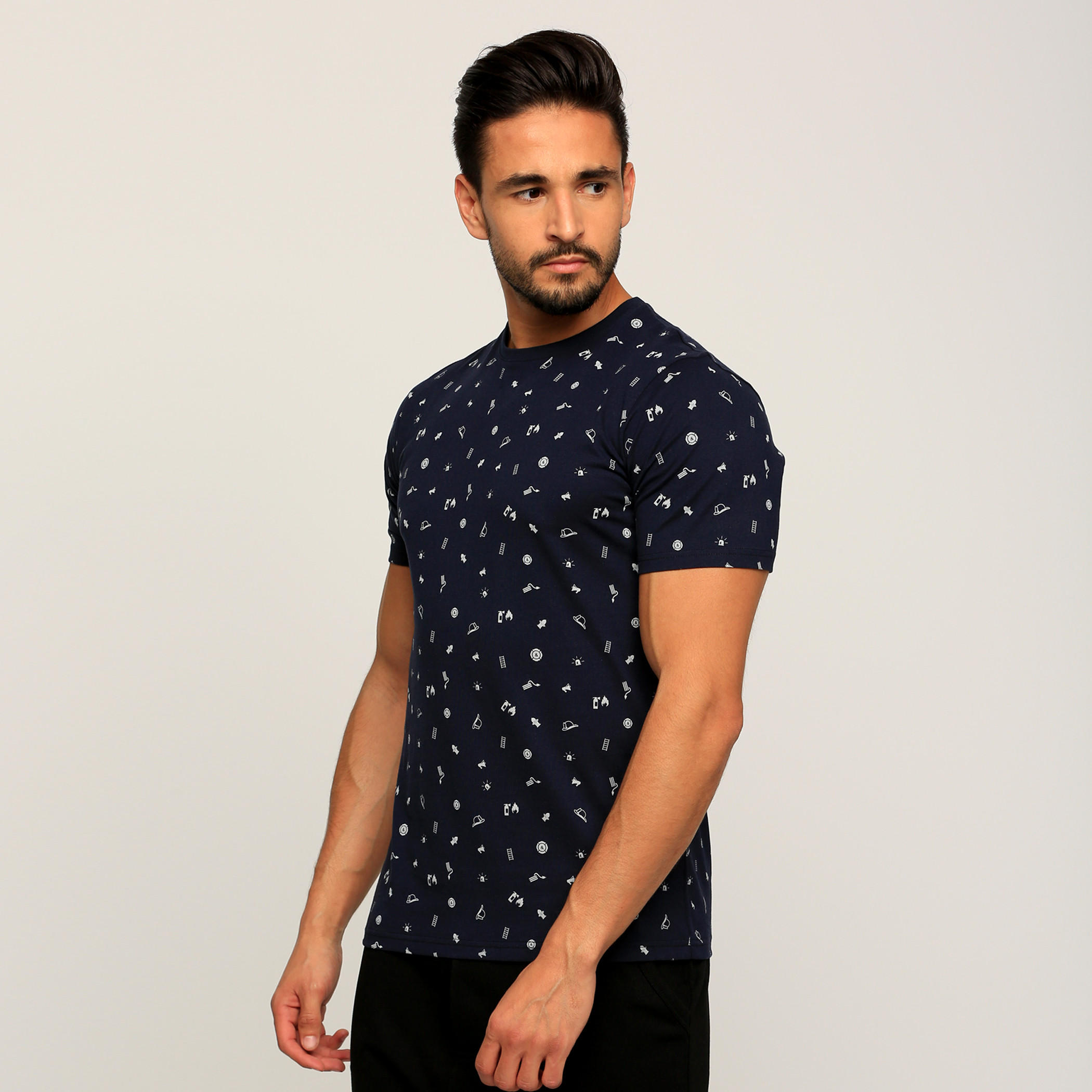 Printed T-Shirt with Round Neck and Short Sleeves-men-clothing-tshirtsandpolos-tshirts-image-3