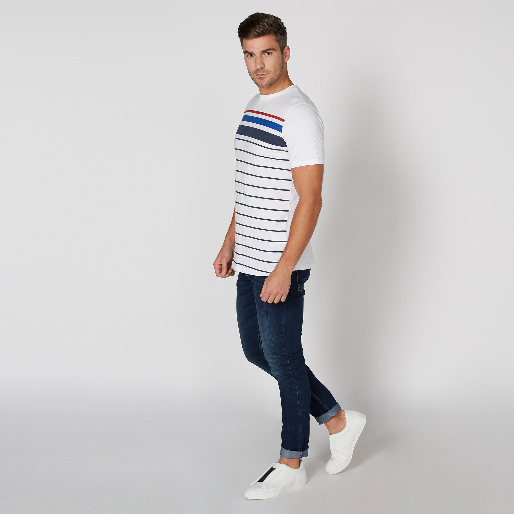 Striped T-Shirt with Round Neck and Short Sleeves-men-clothing-tshirtsandpolos-tshirts-image-2