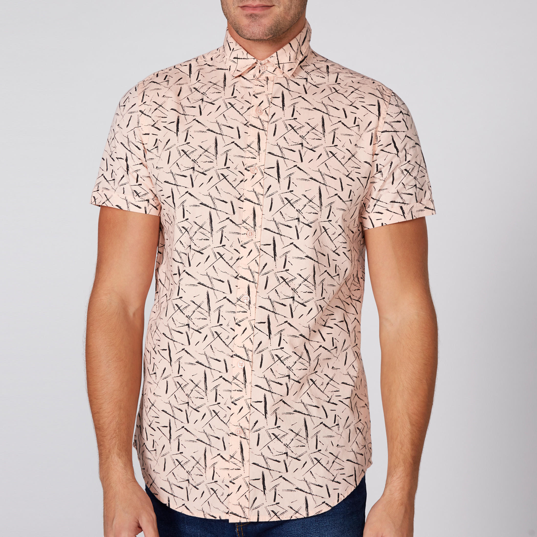 Printed Shirt with Short Sleeves and Complete Placket-men-clothing-shirts-image-3