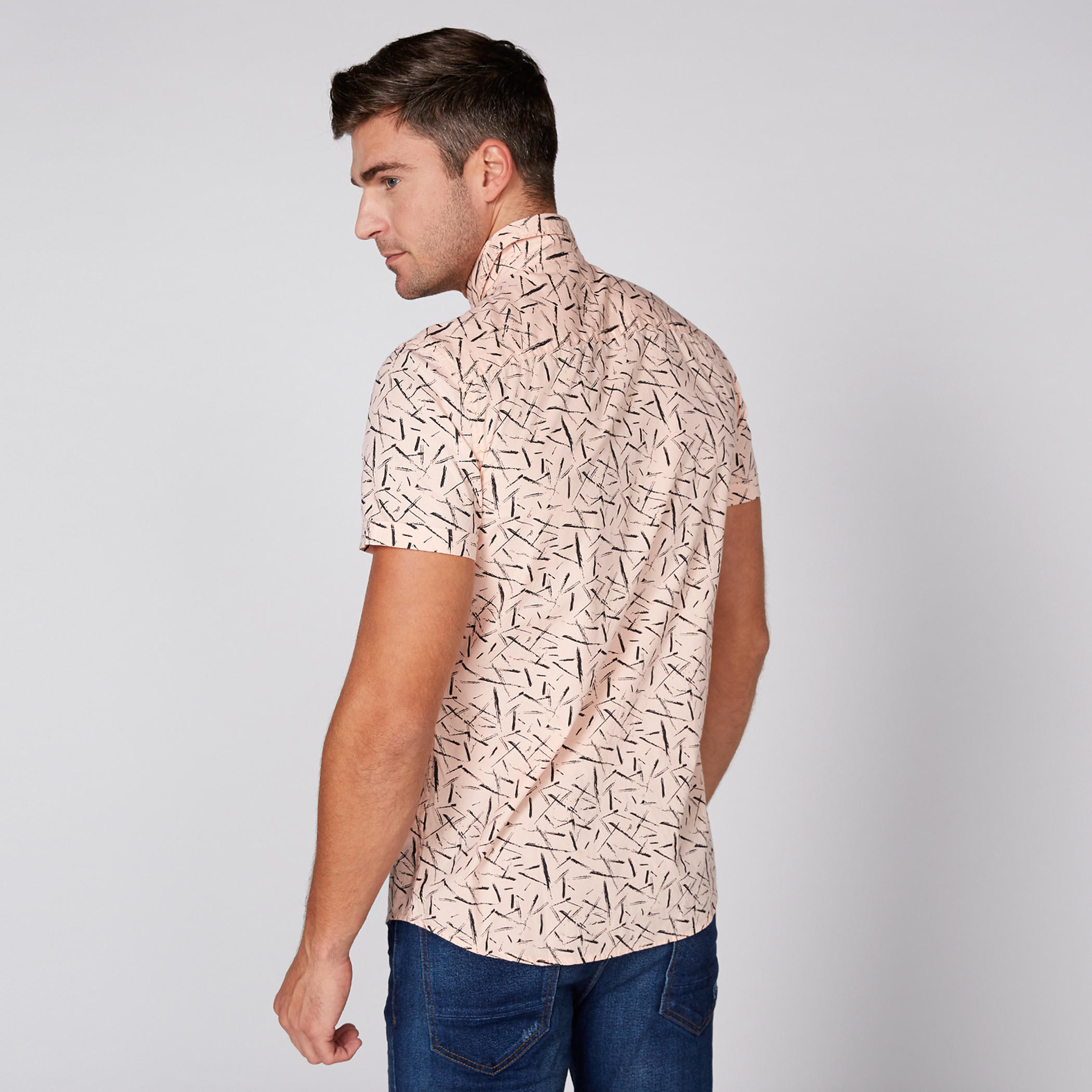 Printed Shirt with Short Sleeves and Complete Placket-men-clothing-shirts-image-4