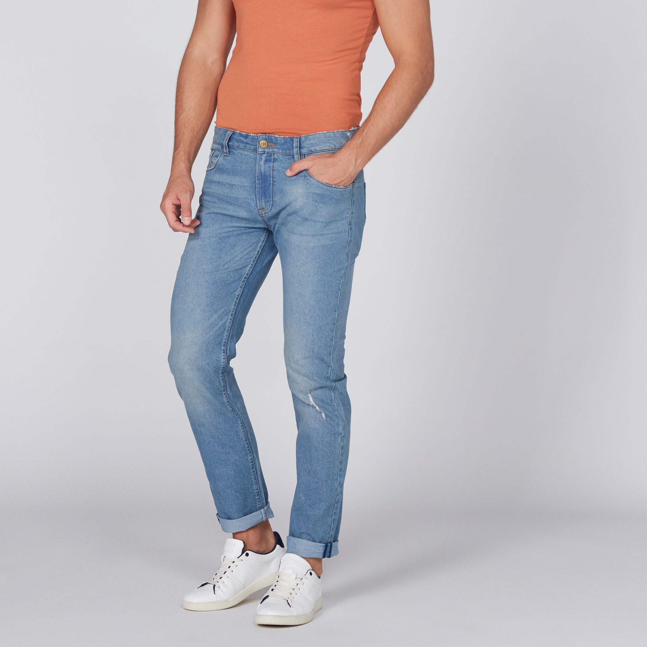 Full Length Jeans with Button Closure-men-clothing-bottoms-jeans-image-1
