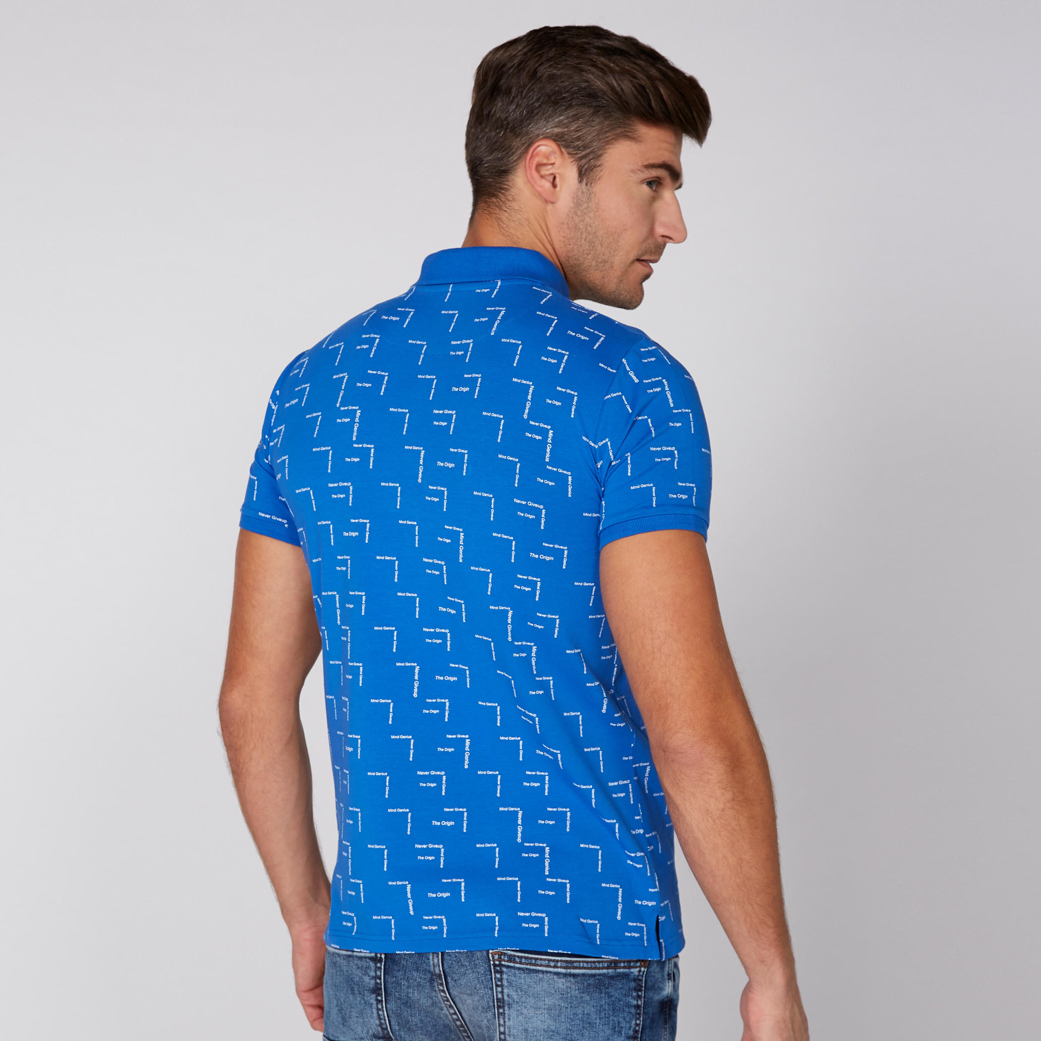 Printed T-Shirt with Polo Neck and Short Sleeves-men-clothing-tshirtsandpolos-polos-image-1
