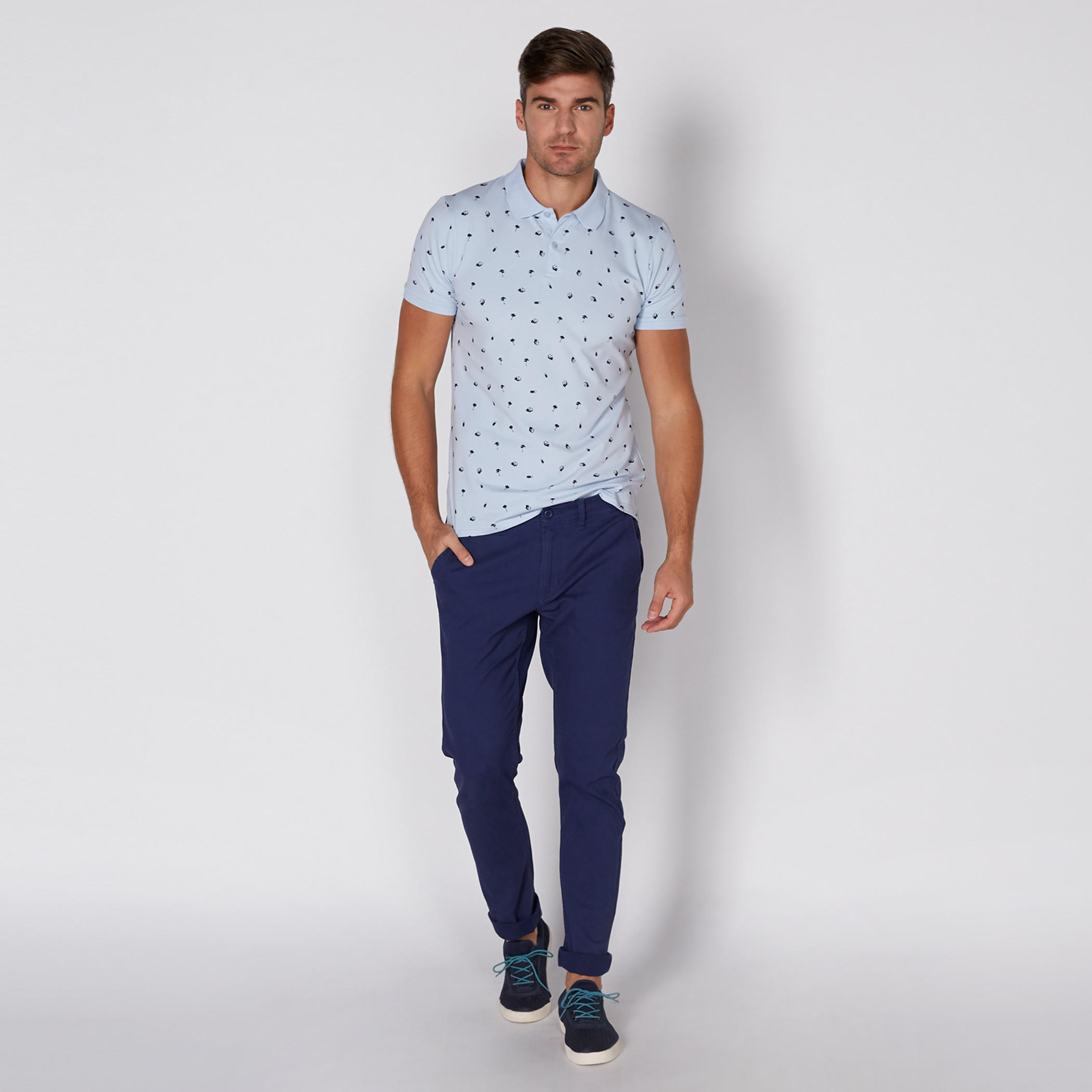 Printed T-Shirt with Polo Neck and Short Sleeves-men-clothing-tshirtsandpolos-polos-image-2