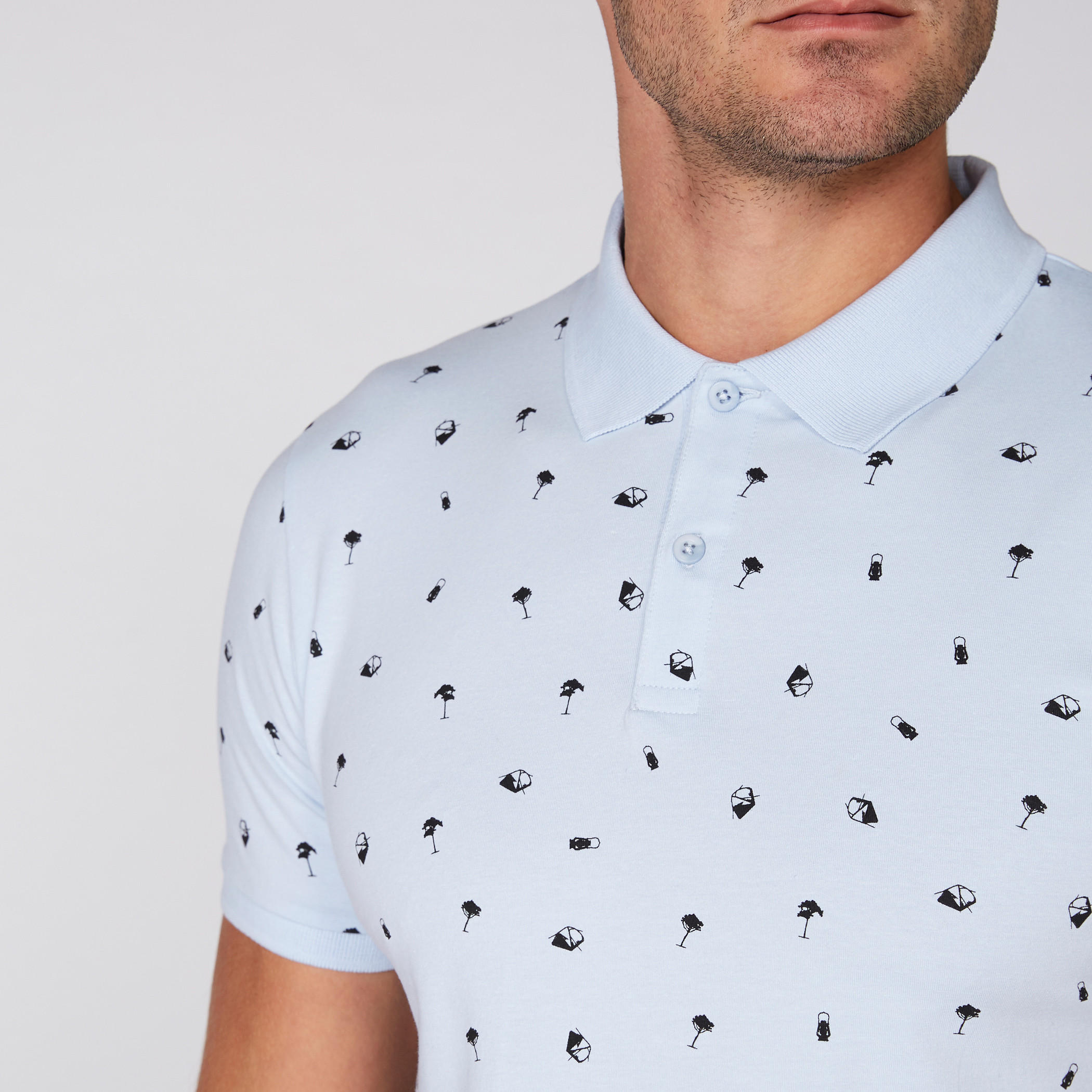 Printed T-Shirt with Polo Neck and Short Sleeves-men-clothing-tshirtsandpolos-polos-image-3