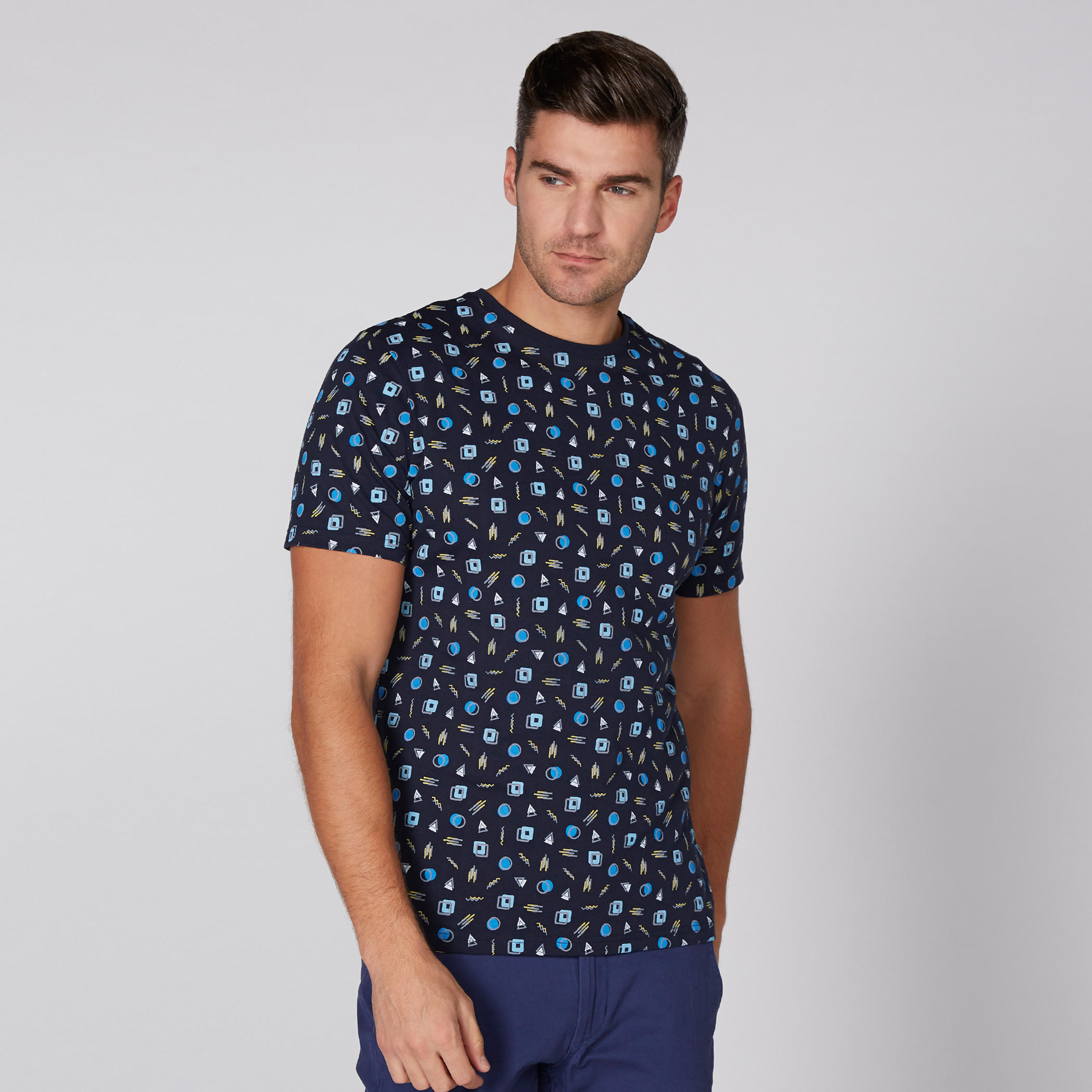 Printed T-Shirt with Round Neck and Short Sleeves-men-clothing-tshirtsandpolos-tshirts-image-1