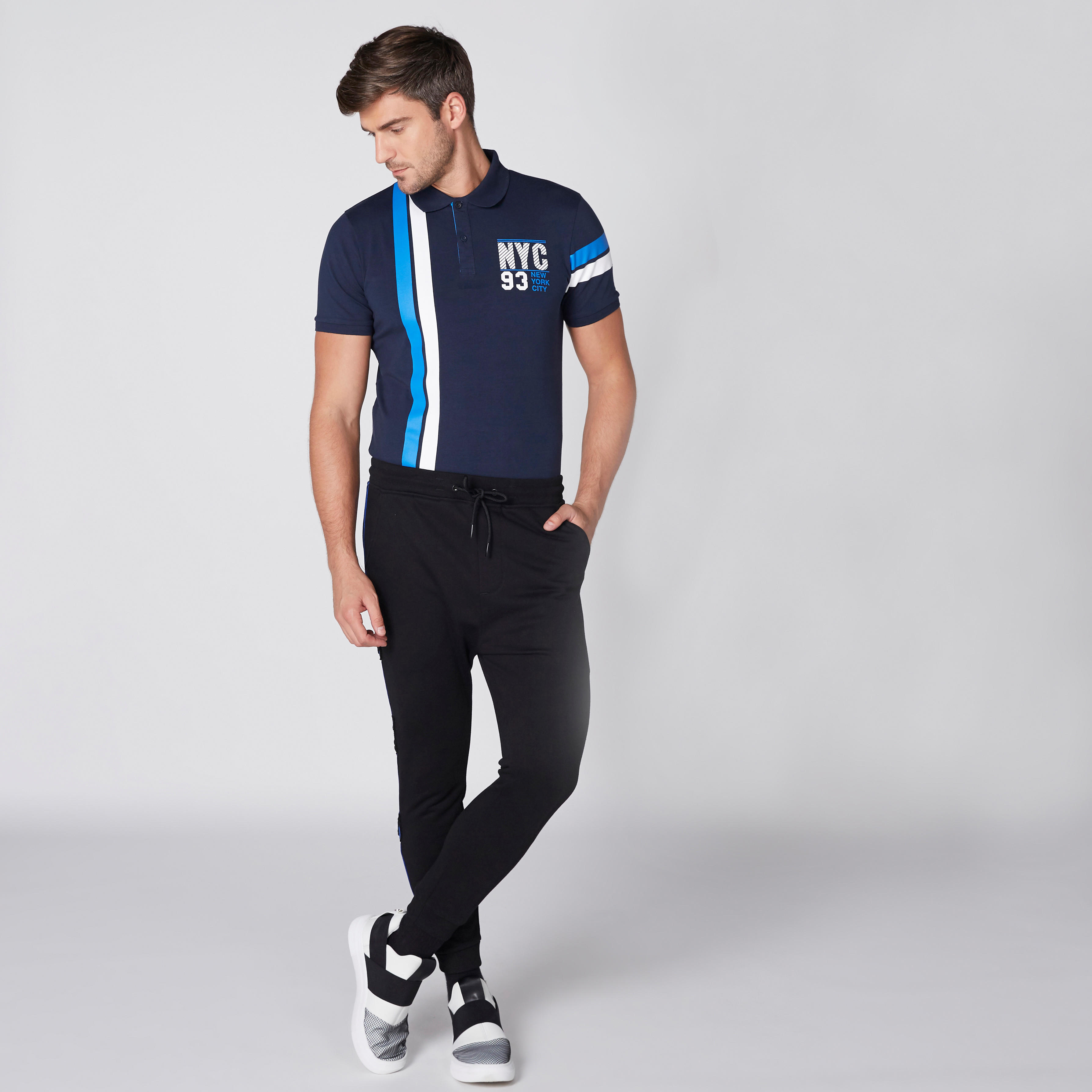 Printed Polo T-Shirt with Short Sleeves-men-clothing-tshirtsandpolos-polos-image-1