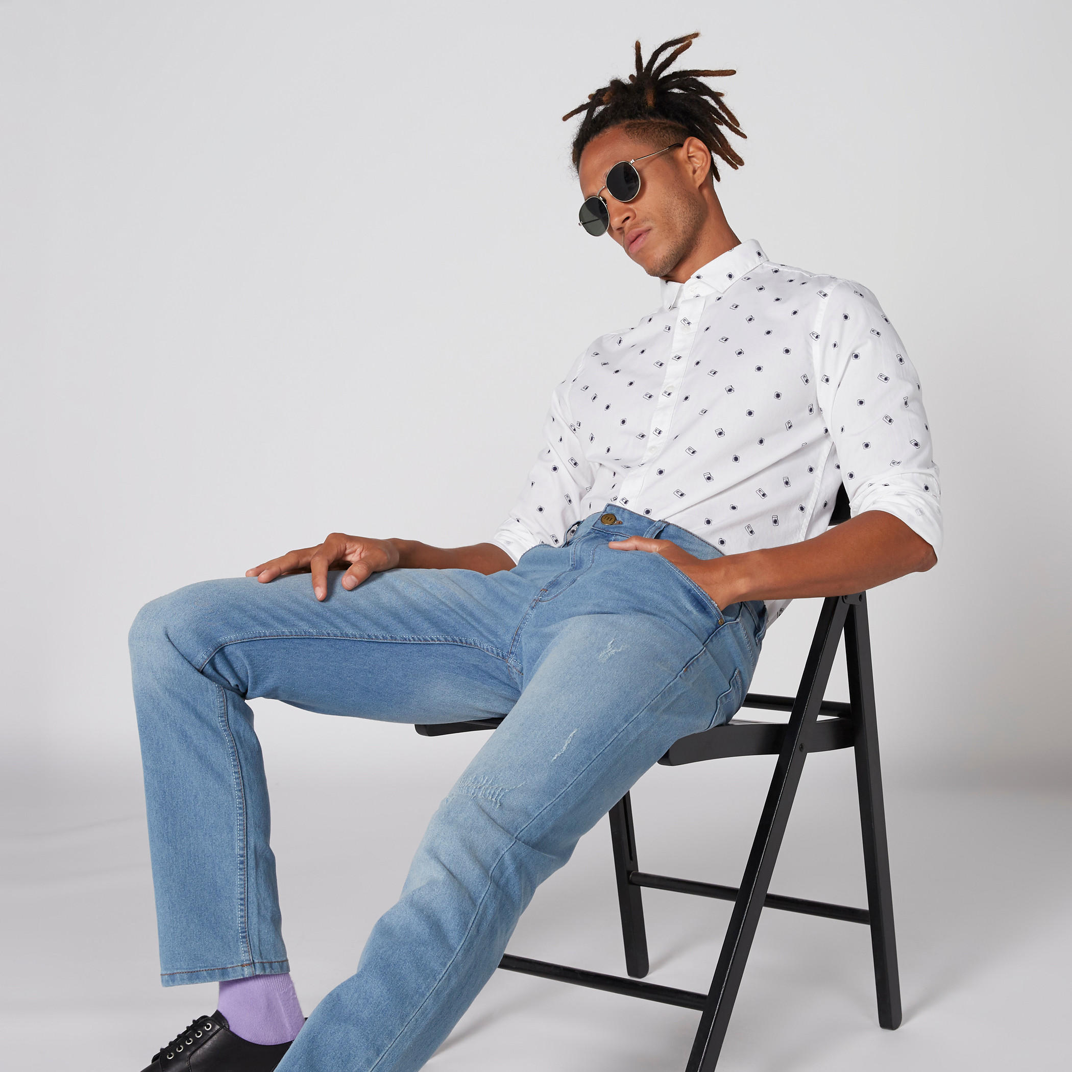 Printed Shirt with Long Sleeves and Complete Placket-men-clothing-shirts-image-3
